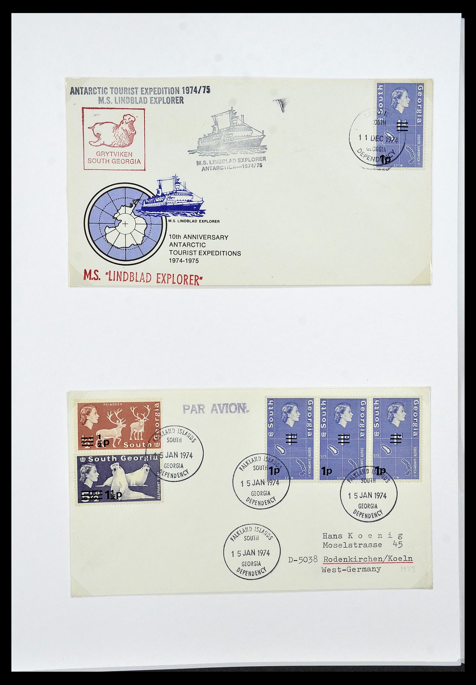34222 029 - Postzegelverzameling 34222 Falkland Dependencies 1891-1987.