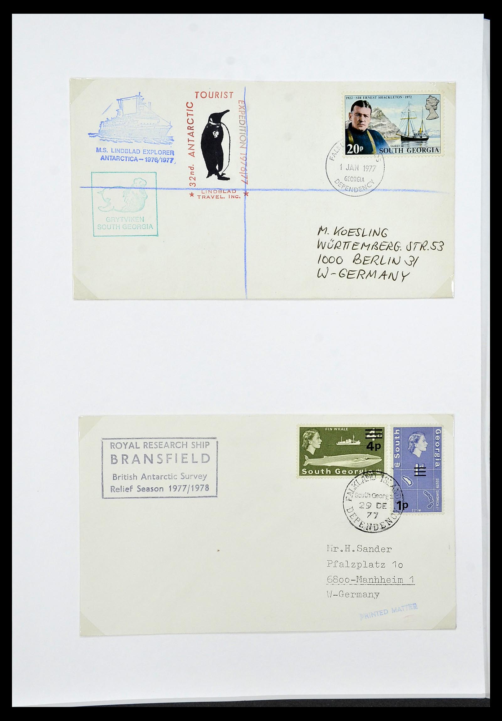 34222 034 - Postzegelverzameling 34222 Falkland Dependencies 1891-1987.