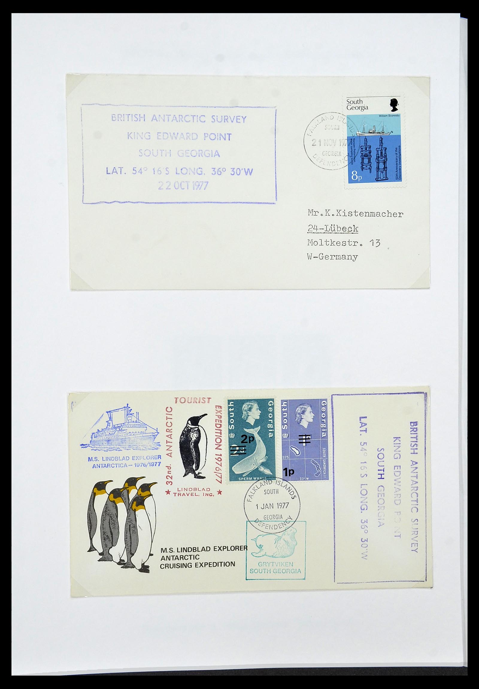 34222 035 - Postzegelverzameling 34222 Falkland Dependencies 1891-1987.