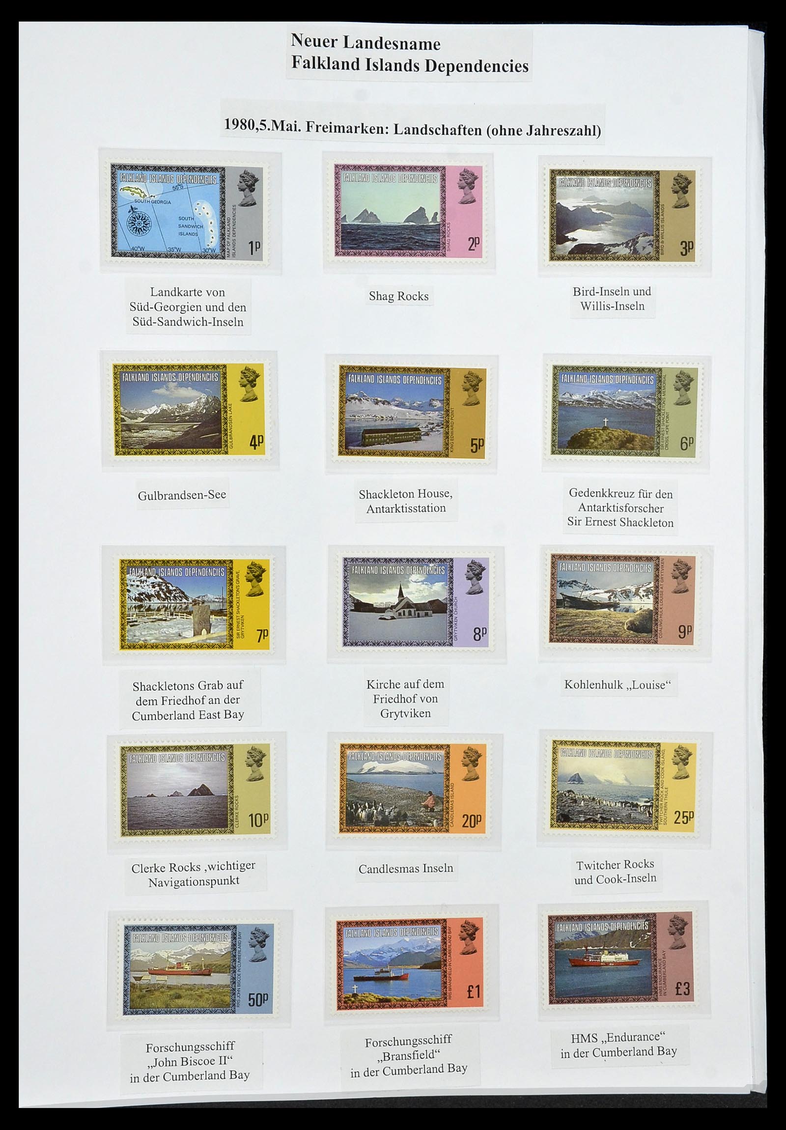 34222 039 - Postzegelverzameling 34222 Falkland Dependencies 1891-1987.