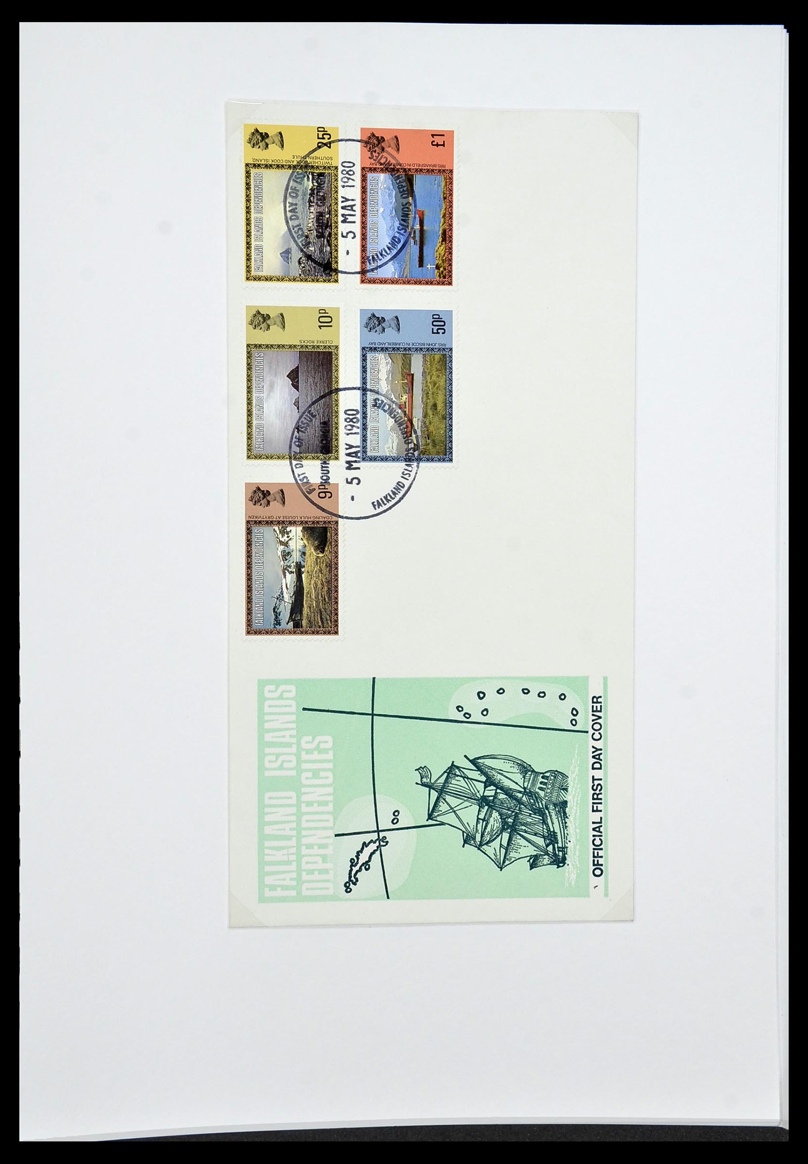 34222 040 - Postzegelverzameling 34222 Falkland Dependencies 1891-1987.