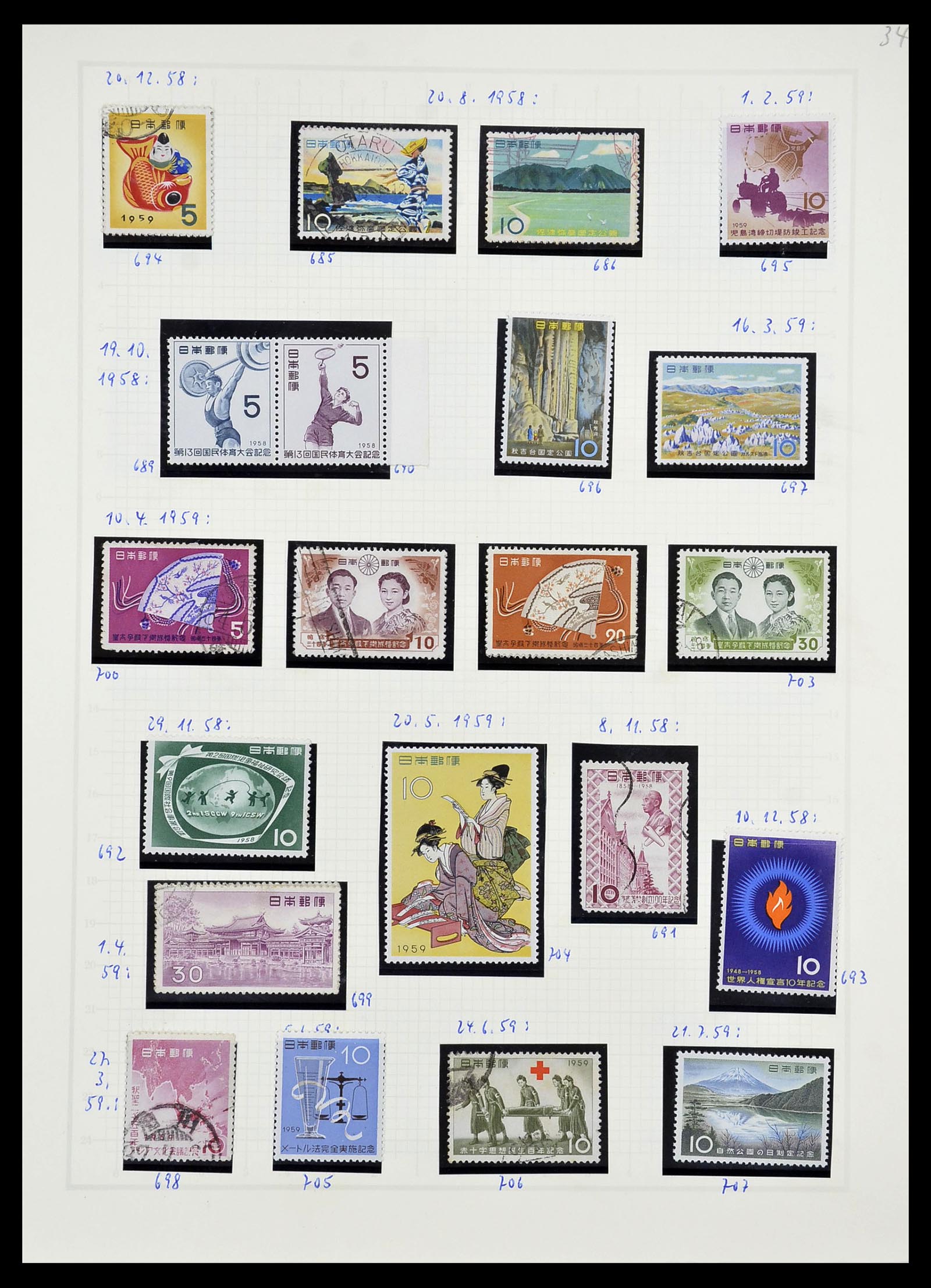 34226 042 - Postzegelverzameling 34226 Japan 1871-1998.