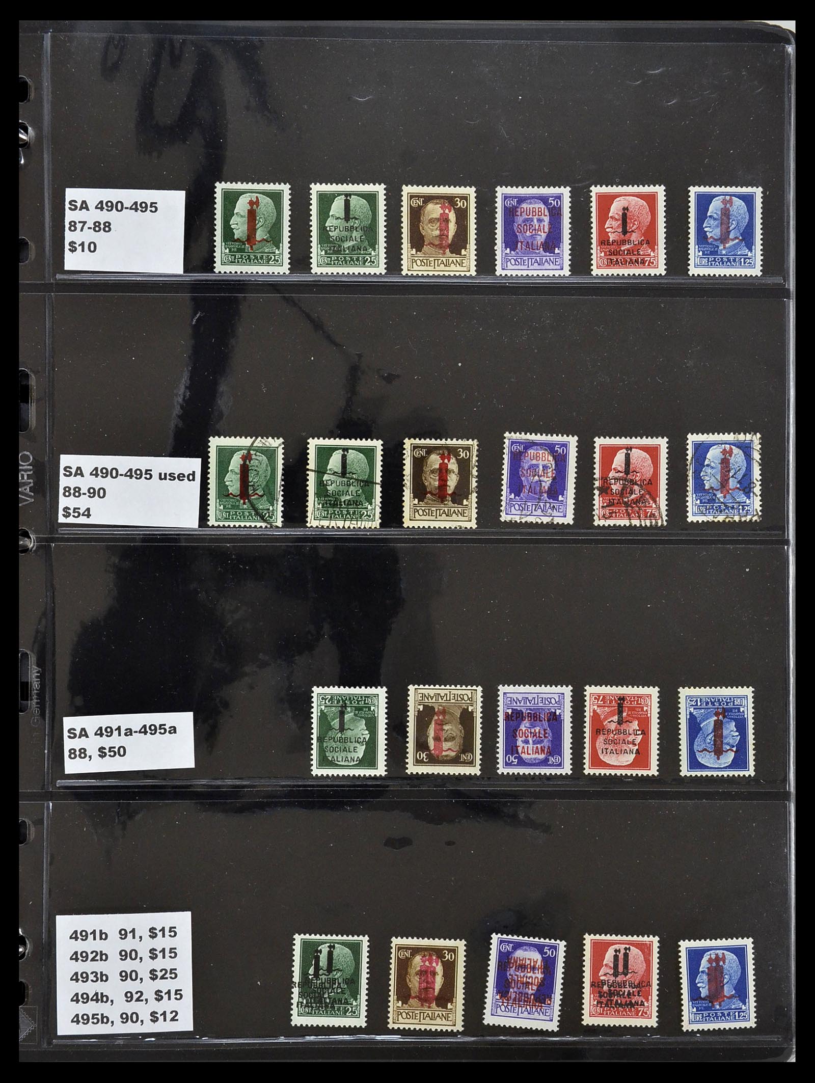 34227 020 - Postzegelverzameling 34227 Italië R.S.I. 1943-1945.