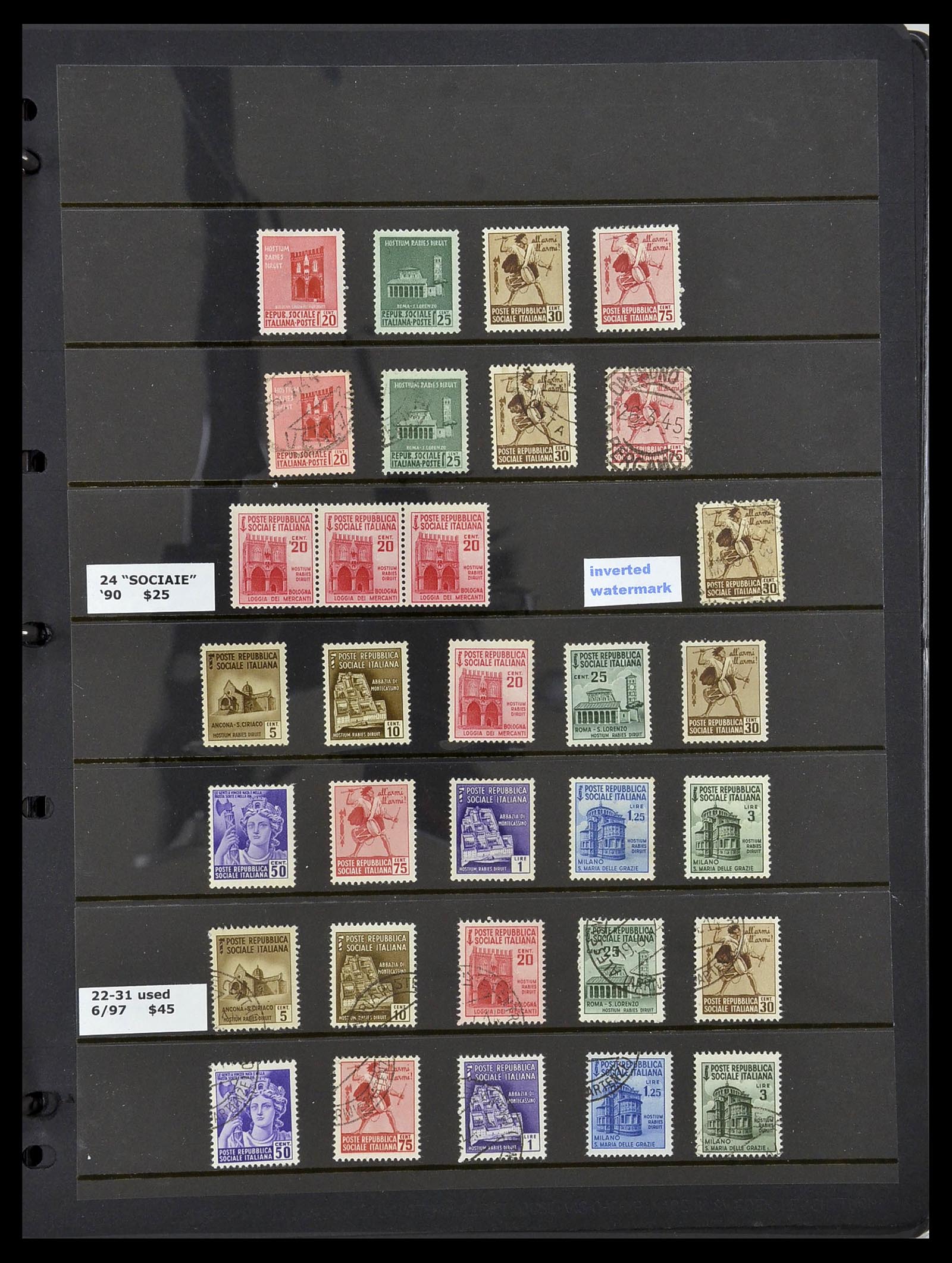 34227 026 - Stamp collection 34227 Italy R.S.I. 1943-1945.