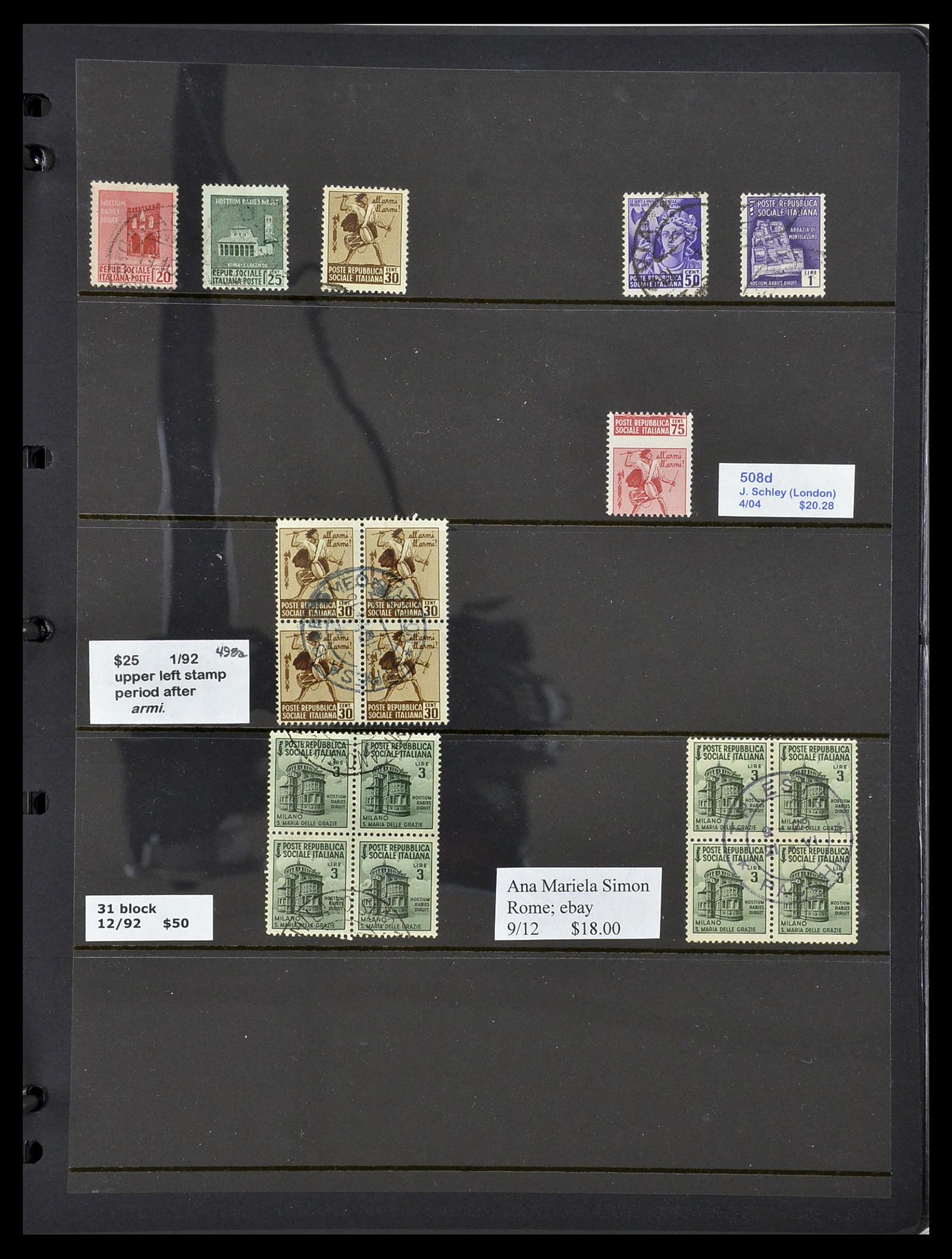 34227 027 - Stamp collection 34227 Italy R.S.I. 1943-1945.