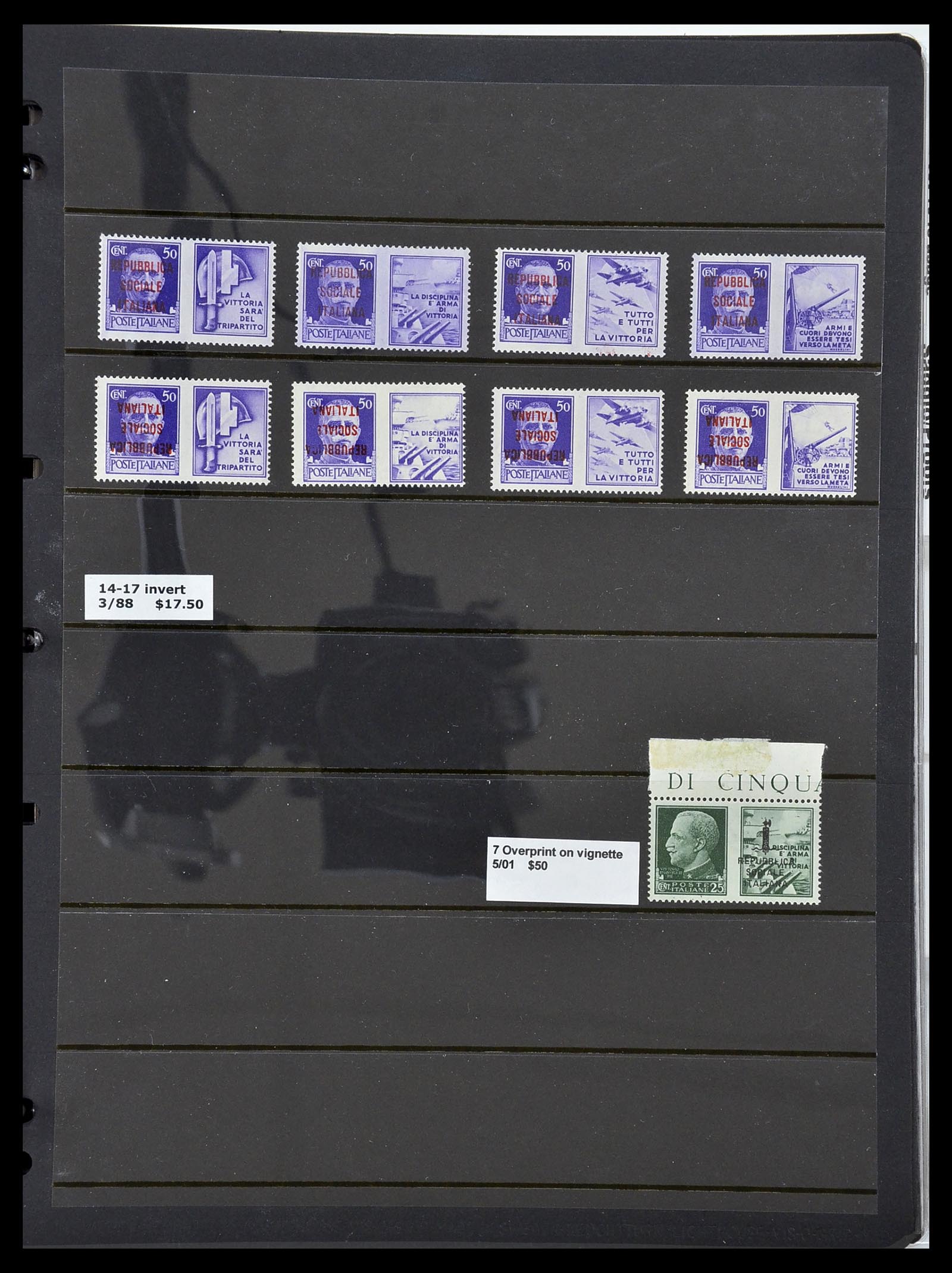 34227 032 - Postzegelverzameling 34227 Italië R.S.I. 1943-1945.