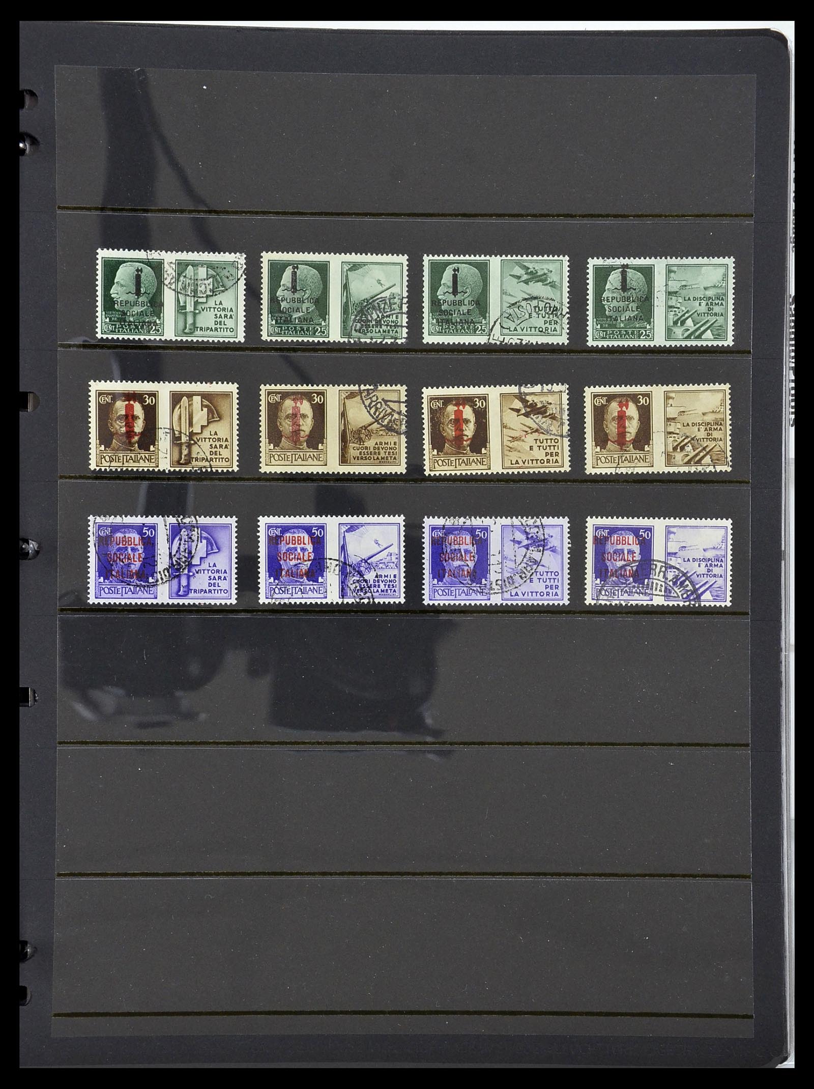 34227 033 - Stamp collection 34227 Italy R.S.I. 1943-1945.