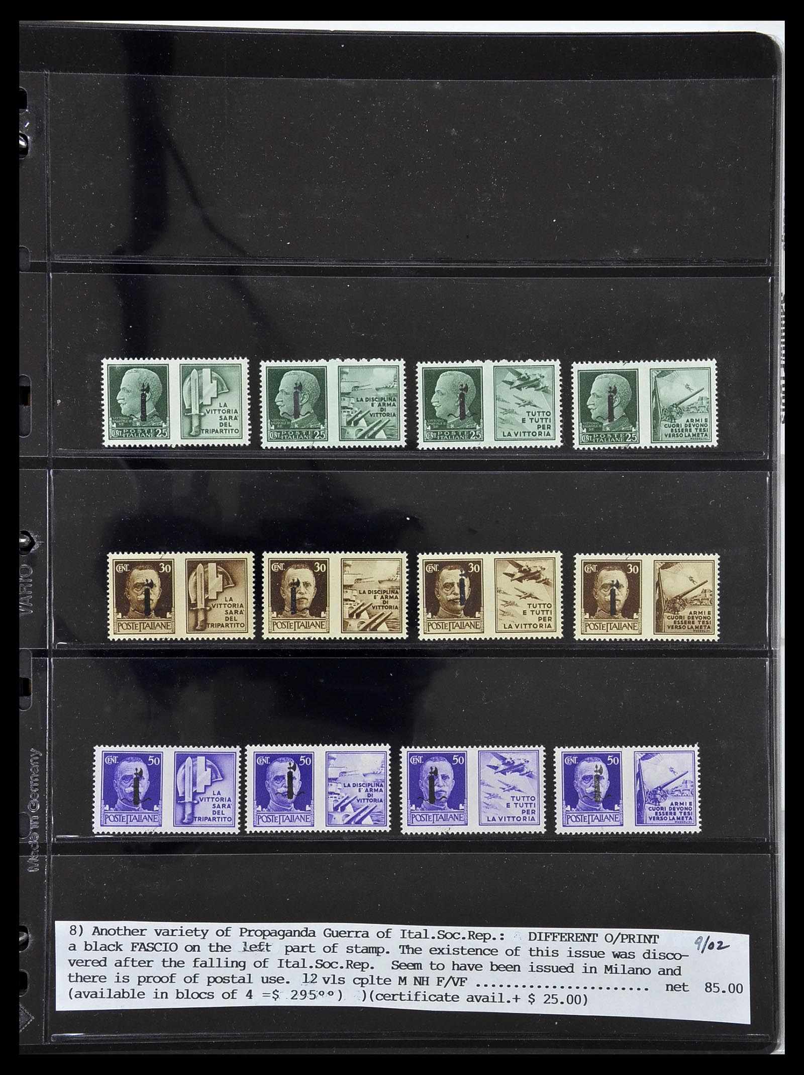 34227 035 - Stamp collection 34227 Italy R.S.I. 1943-1945.