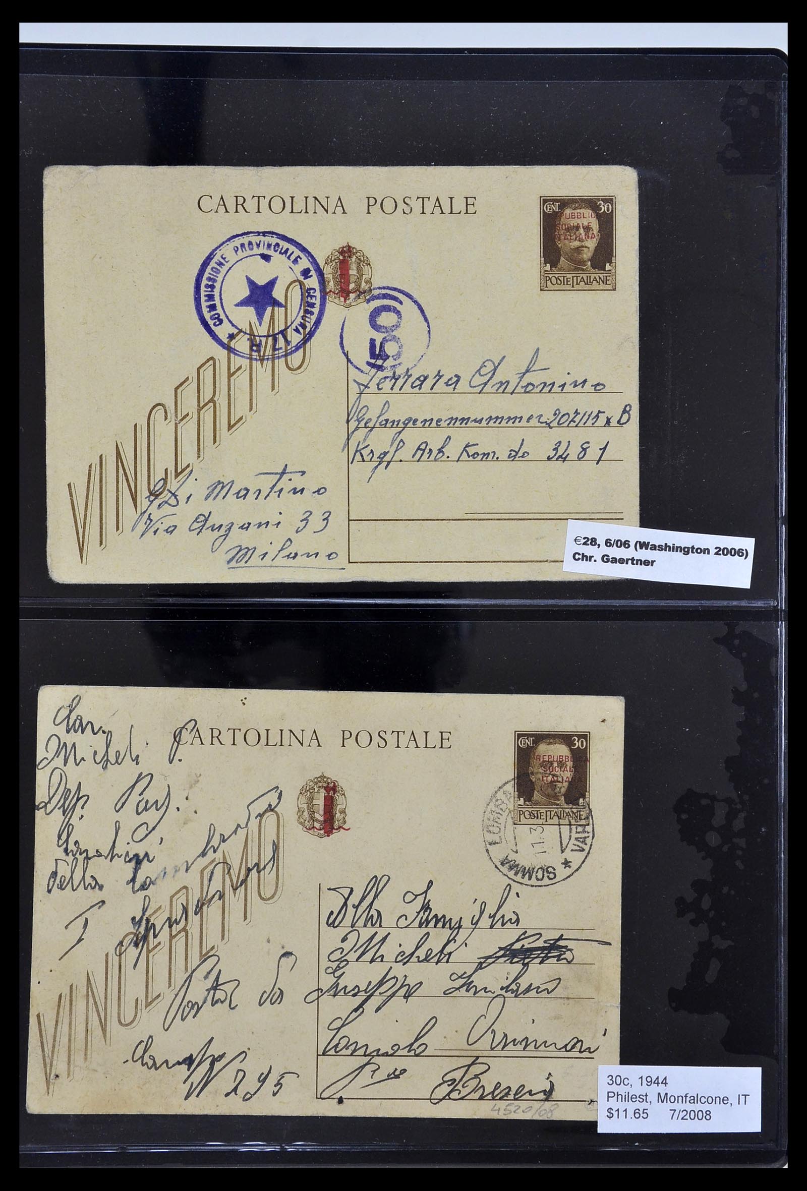 34227 084 - Postzegelverzameling 34227 Italië R.S.I. 1943-1945.