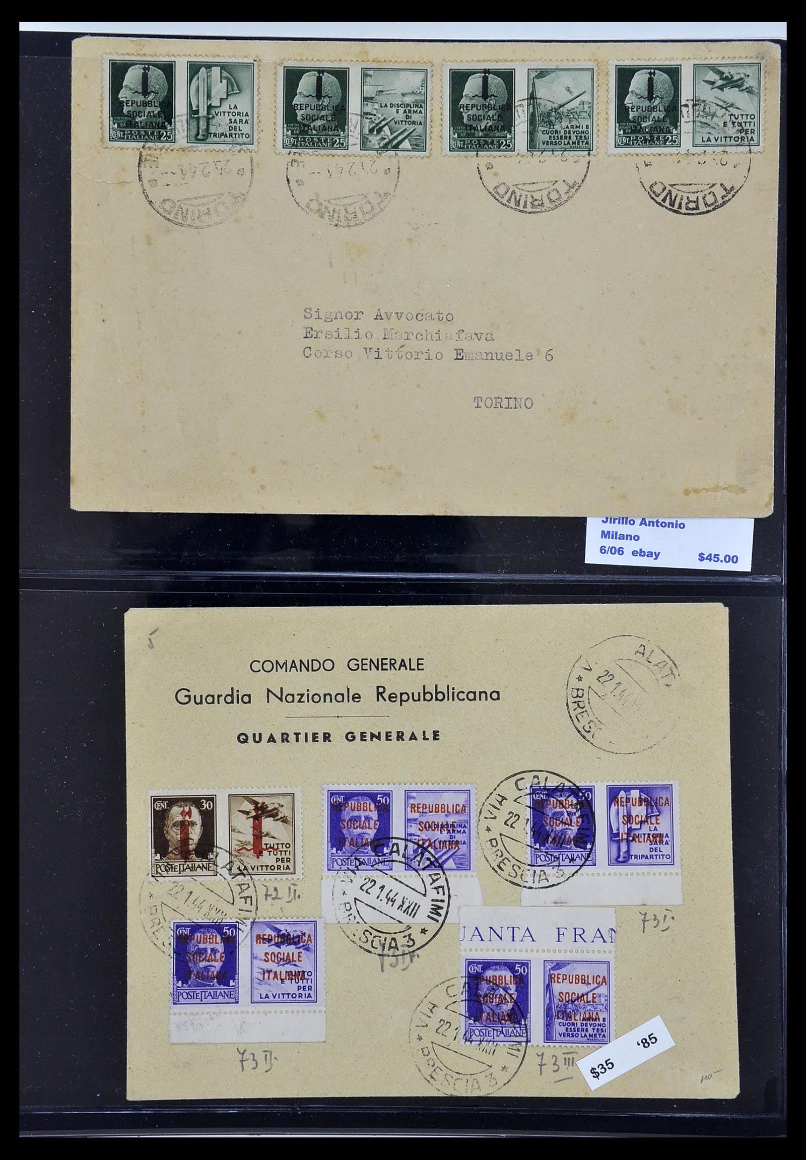 34227 098 - Postzegelverzameling 34227 Italië R.S.I. 1943-1945.