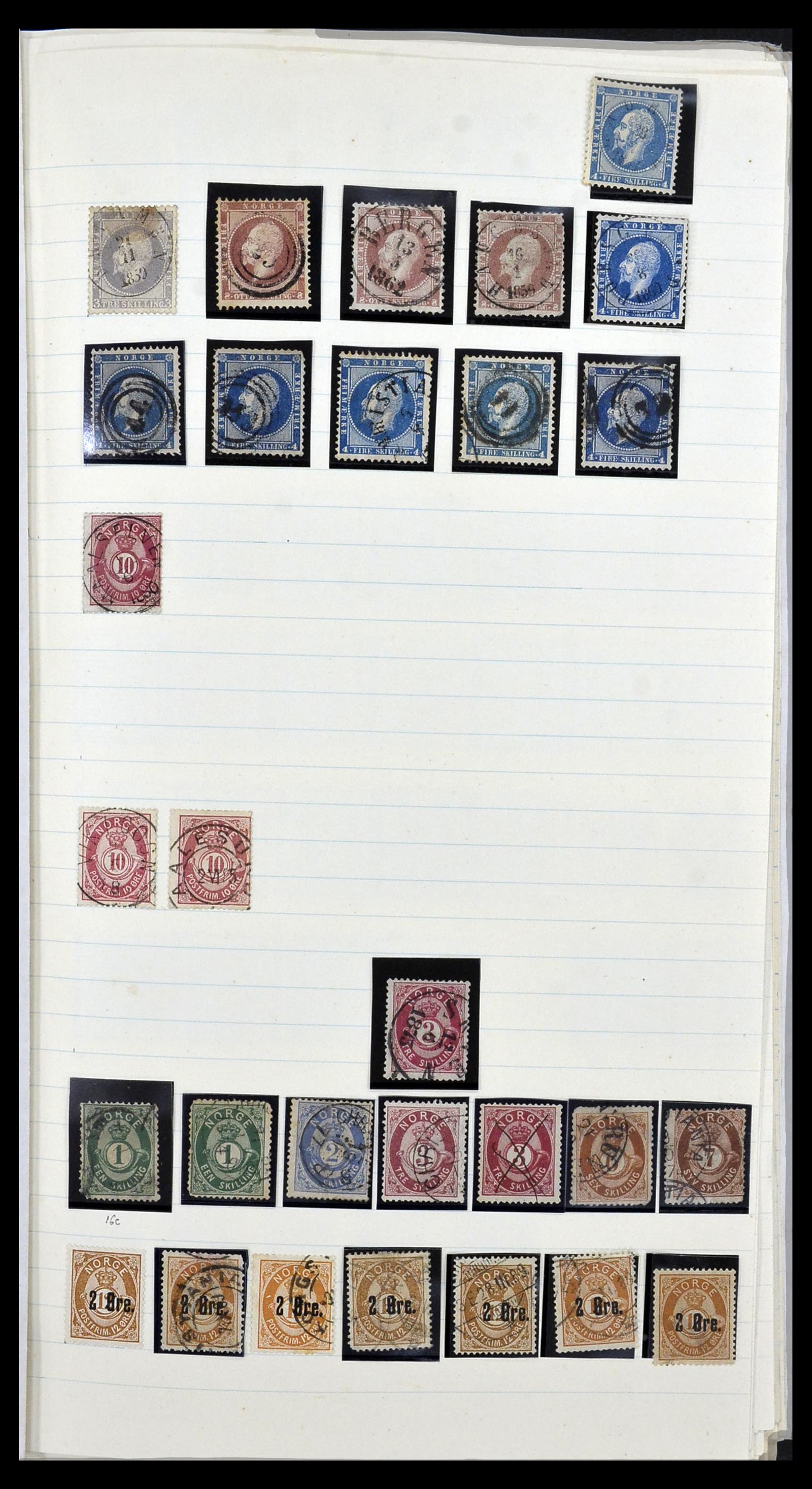 34233 001 - Postzegelverzameling 34233 Noorwegen 1856-1970.