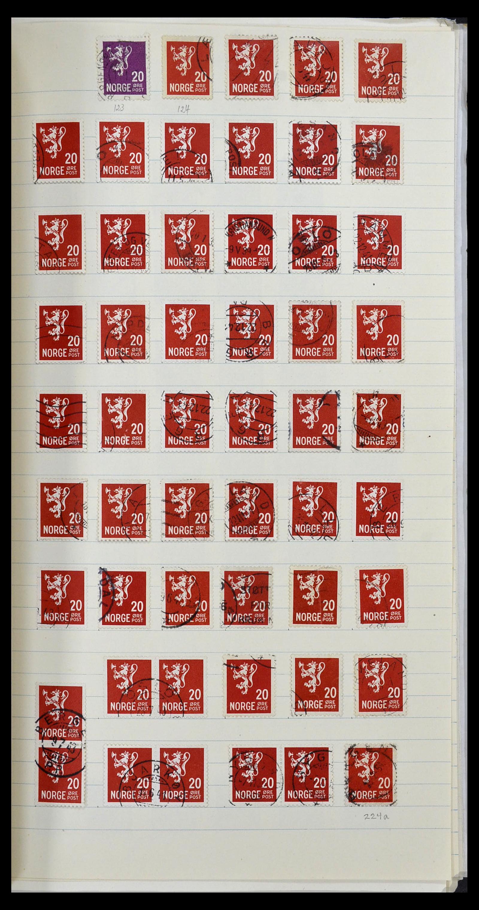 34233 032 - Postzegelverzameling 34233 Noorwegen 1856-1970.