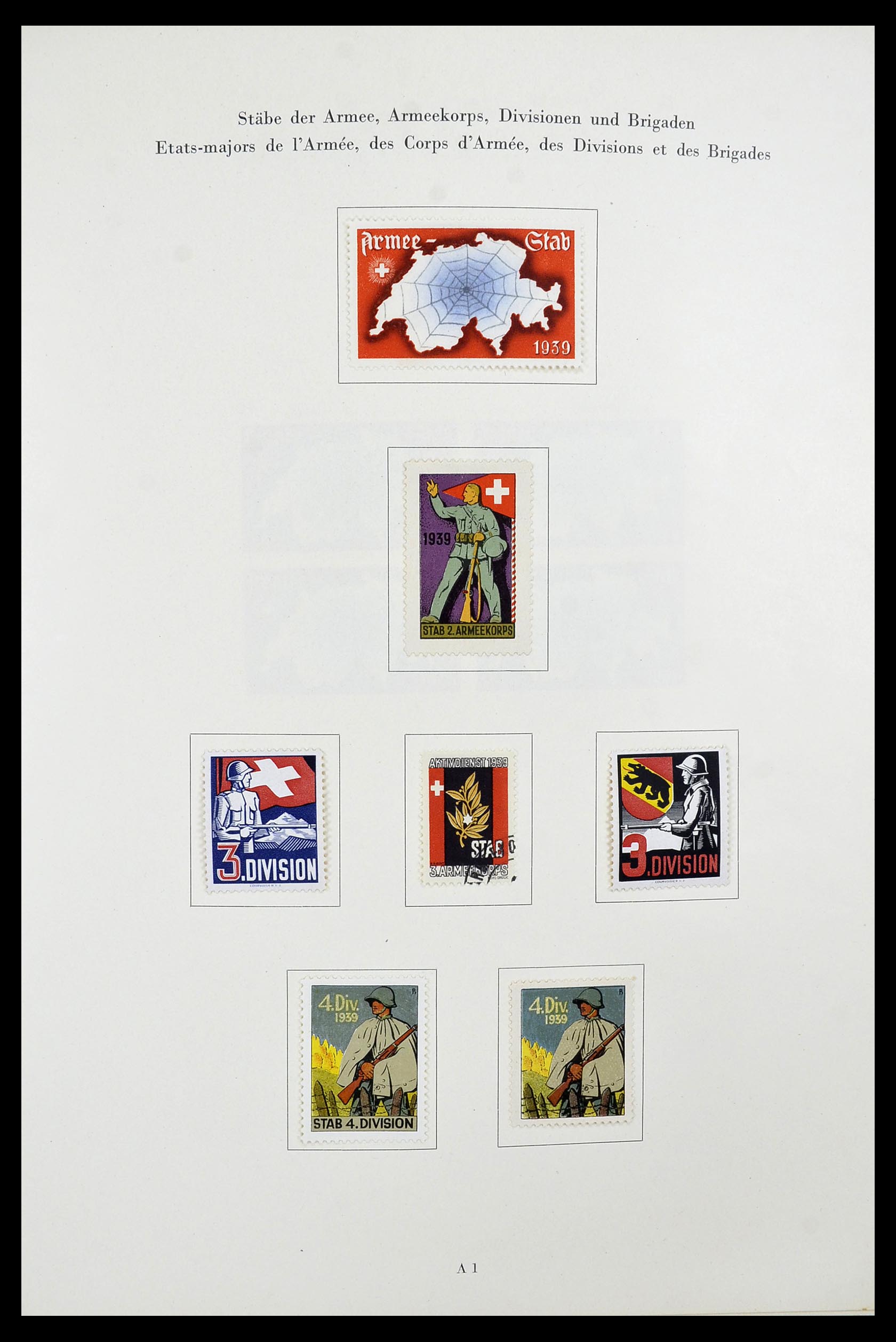 34234 001 - Postzegelverzameling 34234 Zwitserland soldatenzegels 1939-1945.