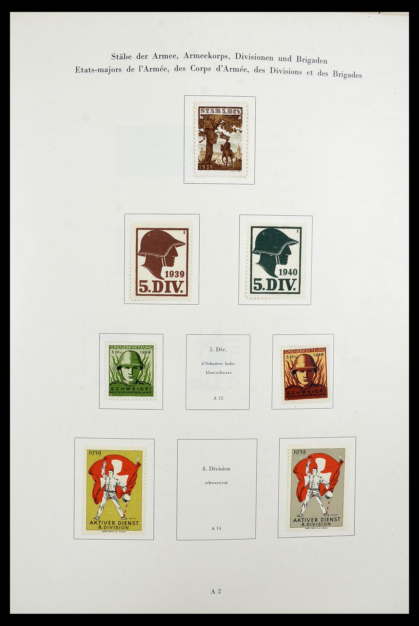 34234 003 - Postzegelverzameling 34234 Zwitserland soldatenzegels 1939-1945.