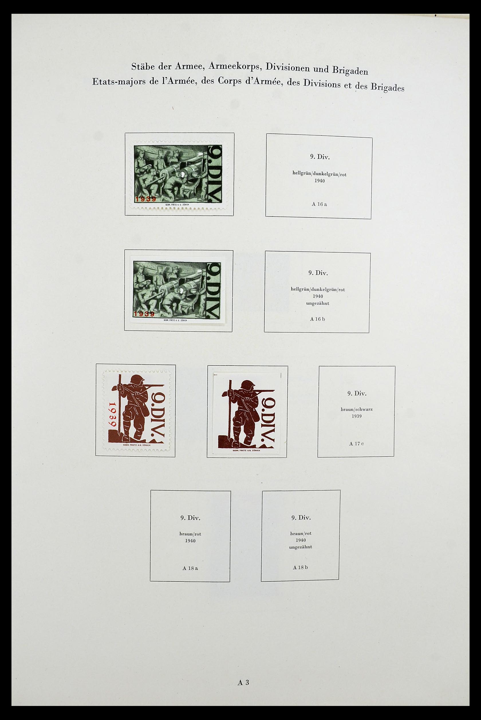 34234 004 - Postzegelverzameling 34234 Zwitserland soldatenzegels 1939-1945.