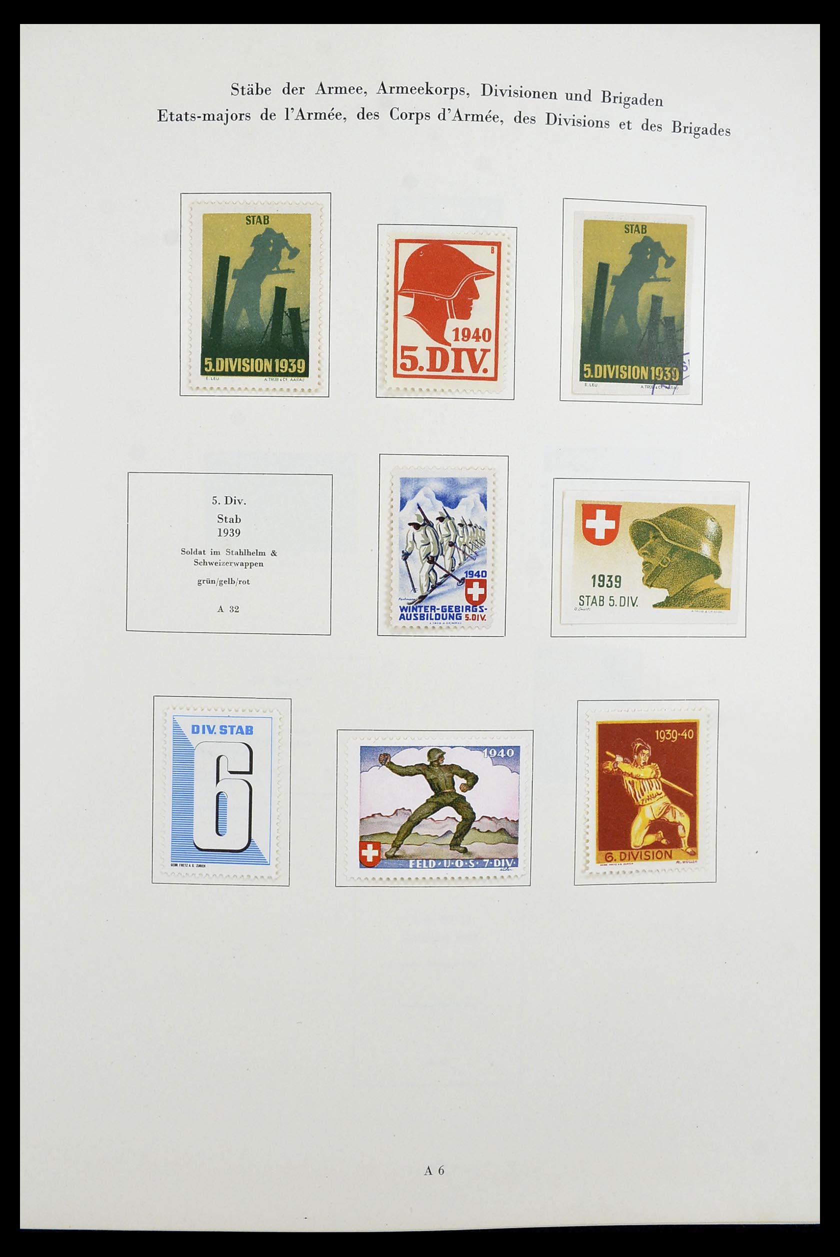 34234 007 - Postzegelverzameling 34234 Zwitserland soldatenzegels 1939-1945.