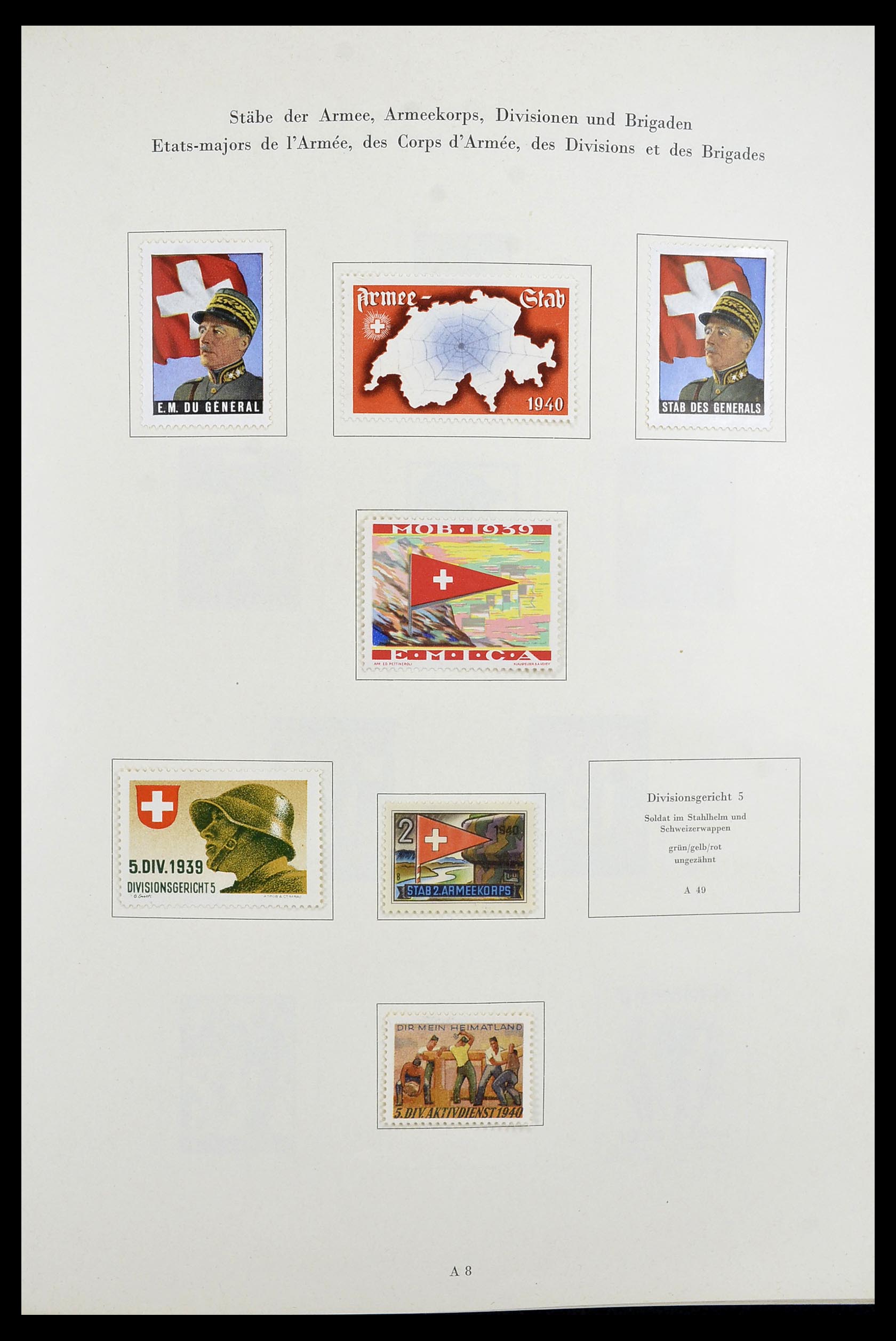 34234 009 - Postzegelverzameling 34234 Zwitserland soldatenzegels 1939-1945.