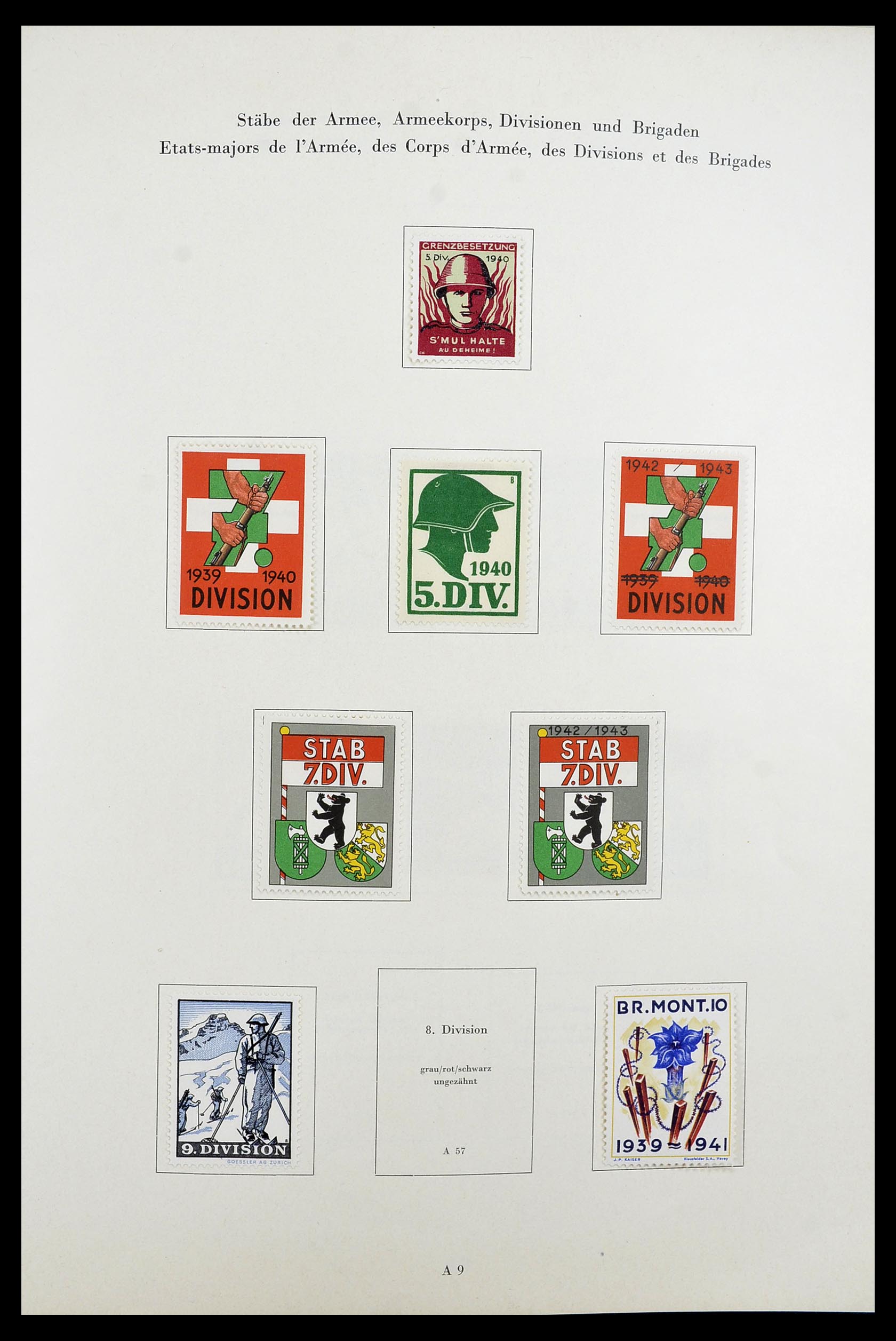 34234 010 - Postzegelverzameling 34234 Zwitserland soldatenzegels 1939-1945.