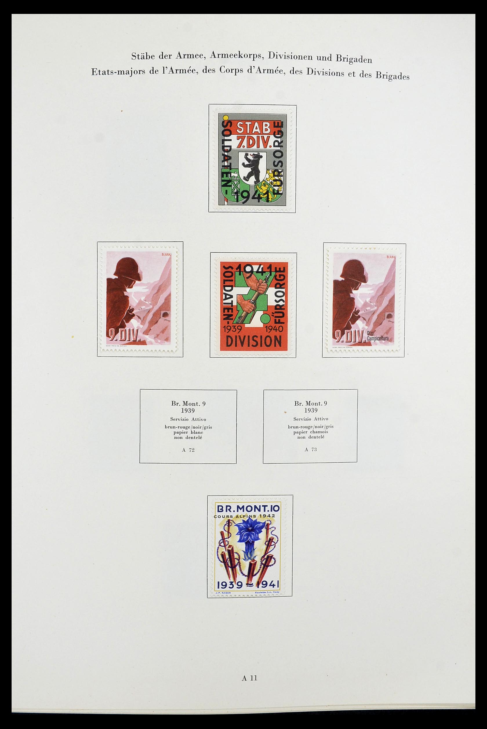 34234 012 - Postzegelverzameling 34234 Zwitserland soldatenzegels 1939-1945.