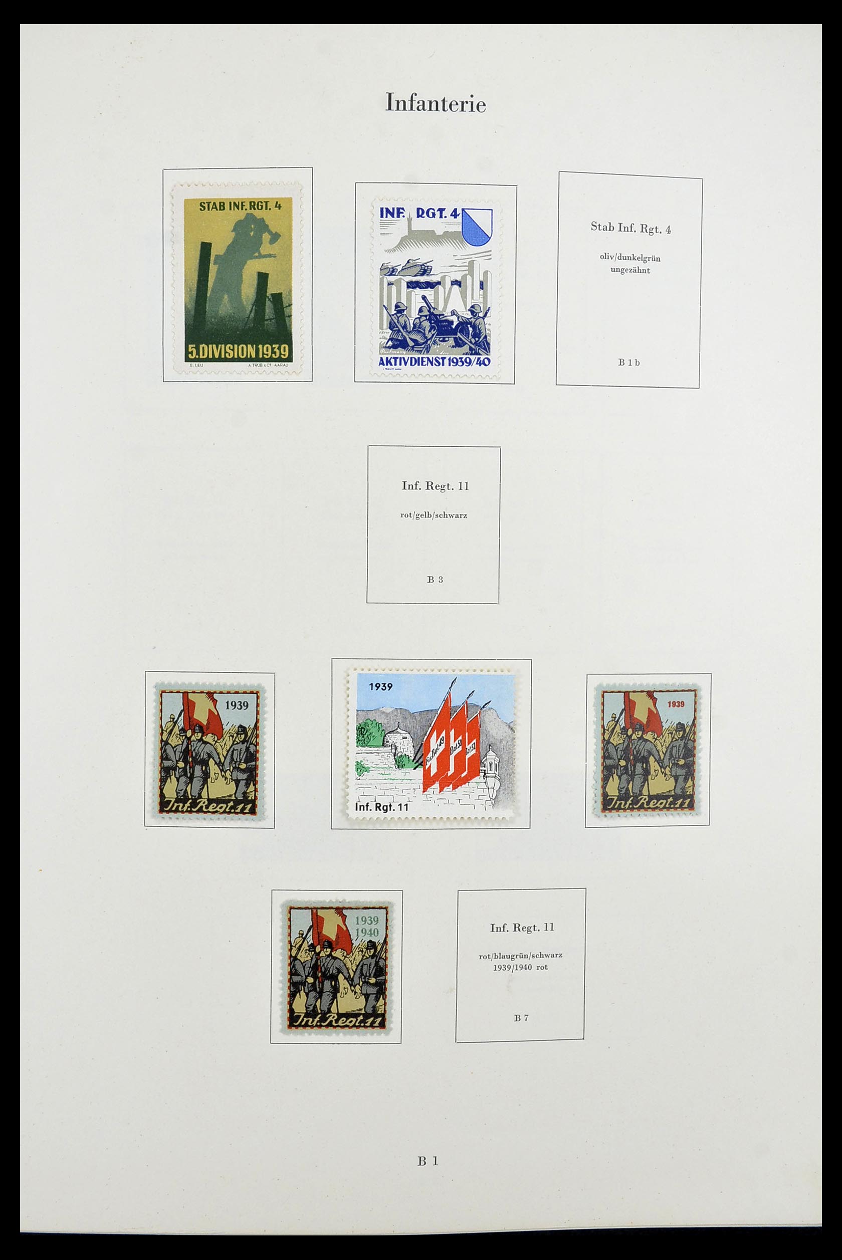 34234 013 - Postzegelverzameling 34234 Zwitserland soldatenzegels 1939-1945.