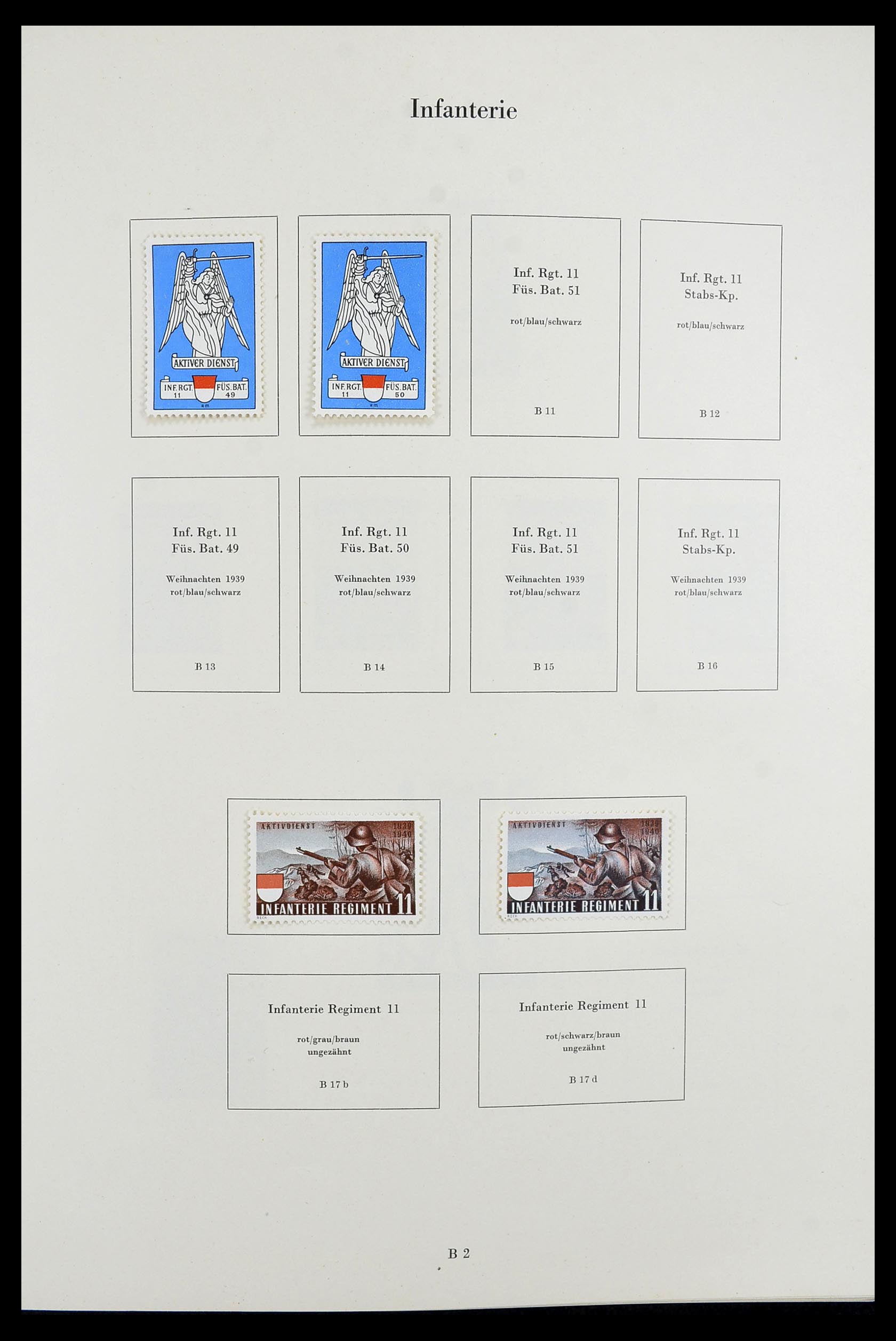 34234 014 - Postzegelverzameling 34234 Zwitserland soldatenzegels 1939-1945.