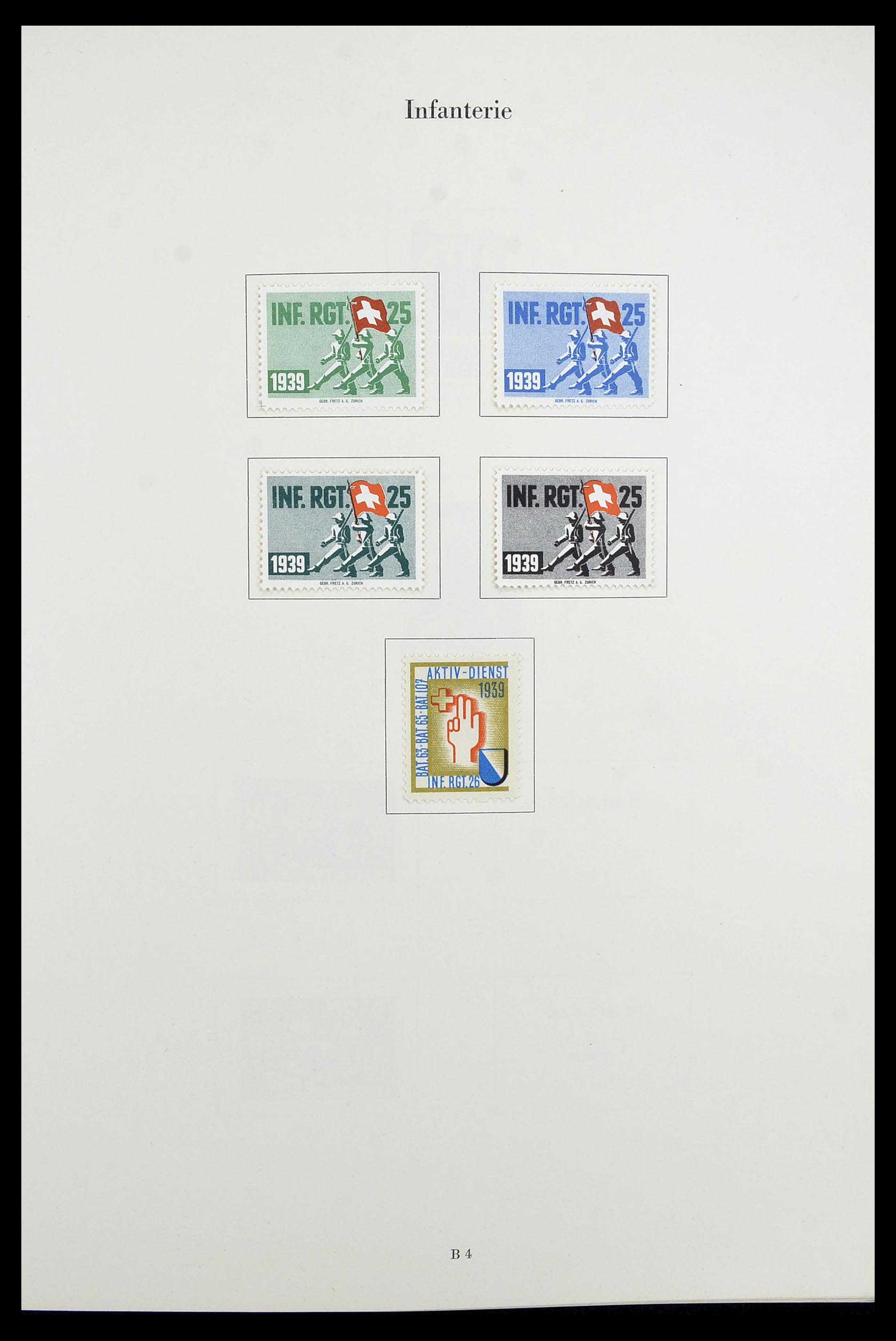 34234 016 - Postzegelverzameling 34234 Zwitserland soldatenzegels 1939-1945.