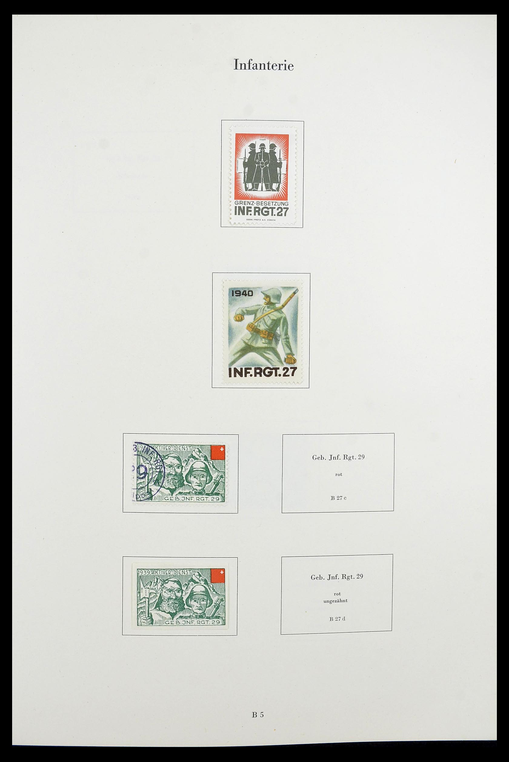 34234 017 - Postzegelverzameling 34234 Zwitserland soldatenzegels 1939-1945.