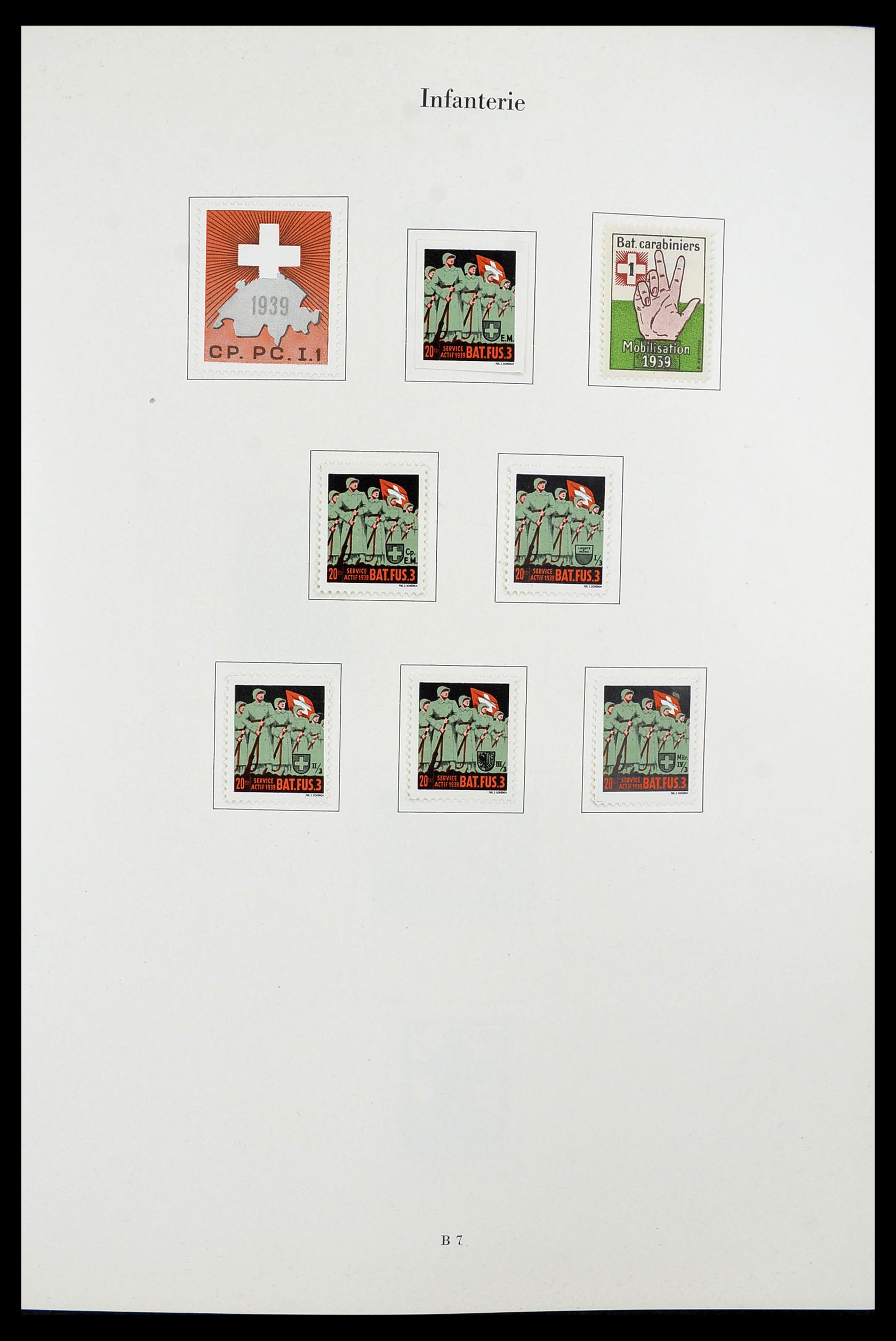 34234 021 - Postzegelverzameling 34234 Zwitserland soldatenzegels 1939-1945.