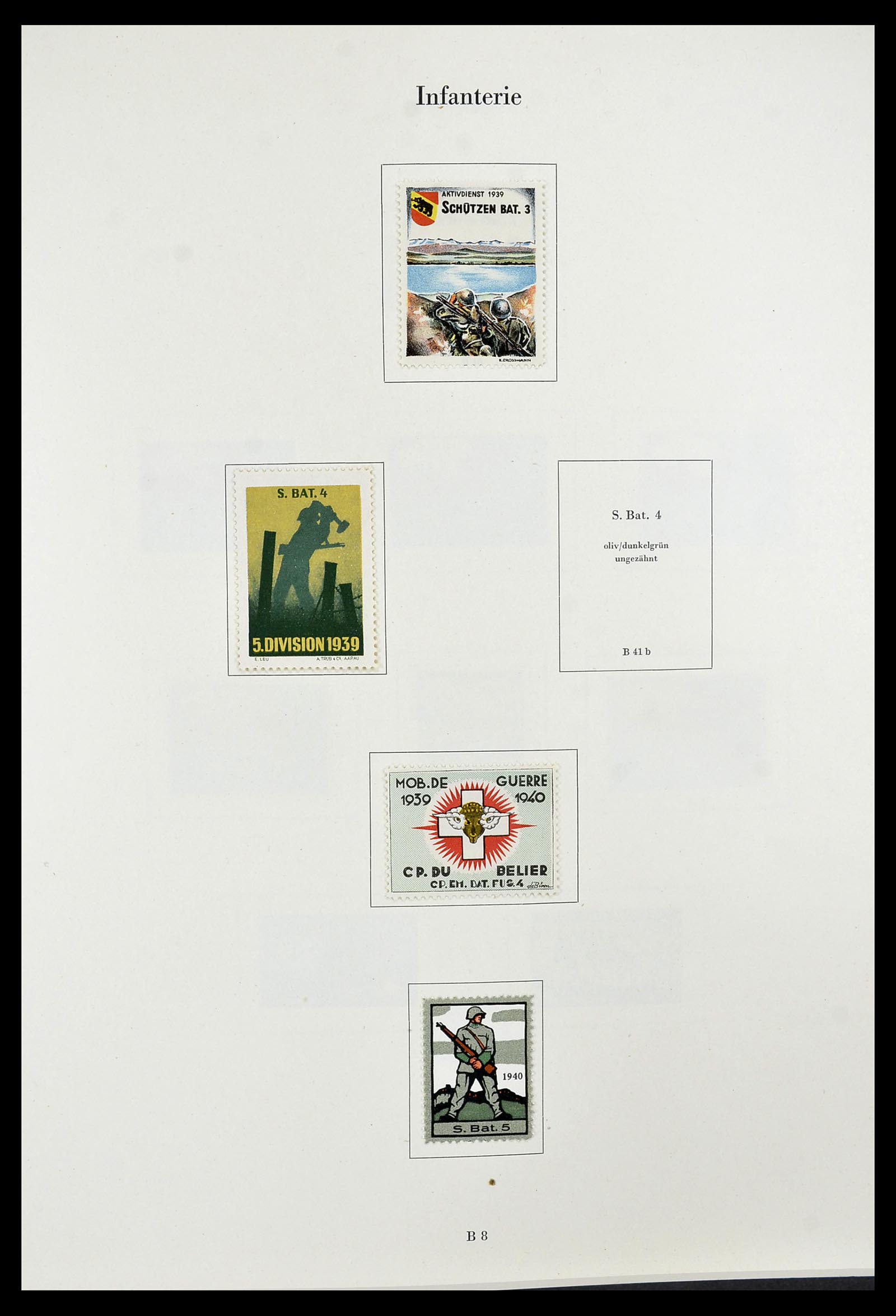 34234 022 - Postzegelverzameling 34234 Zwitserland soldatenzegels 1939-1945.