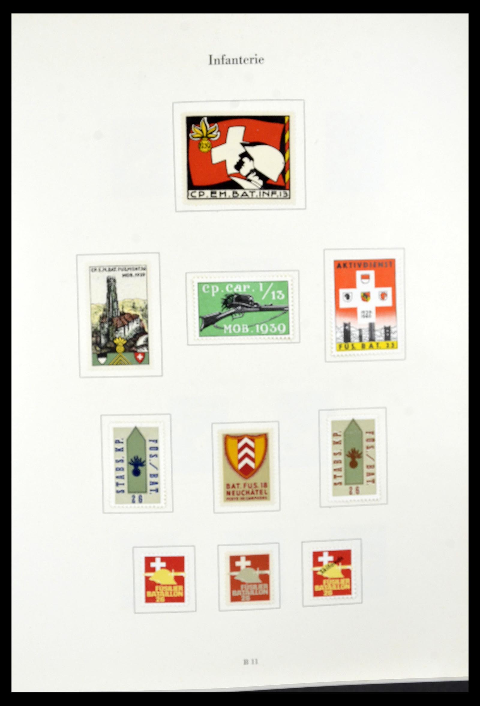 34234 025 - Postzegelverzameling 34234 Zwitserland soldatenzegels 1939-1945.