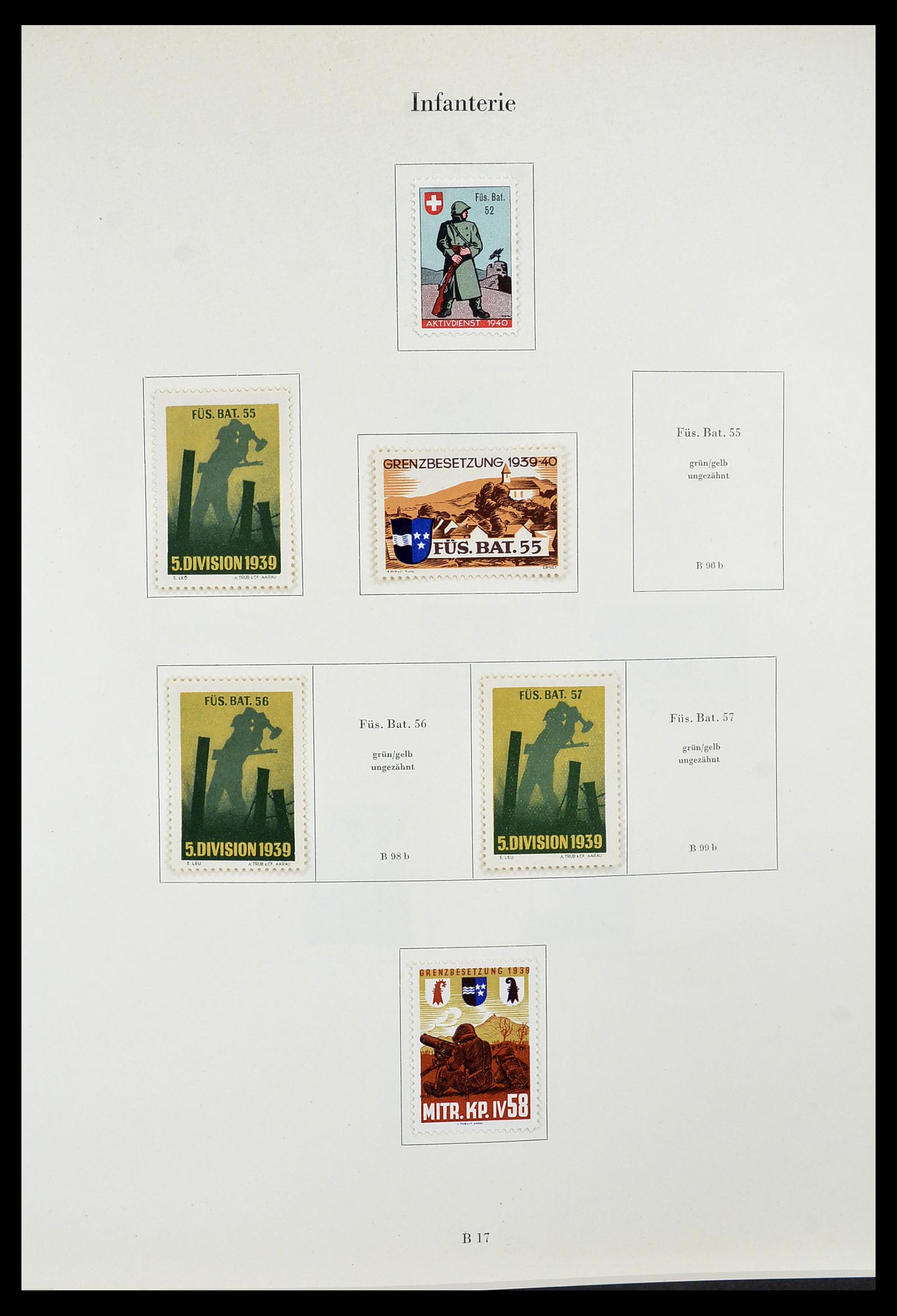34234 031 - Postzegelverzameling 34234 Zwitserland soldatenzegels 1939-1945.