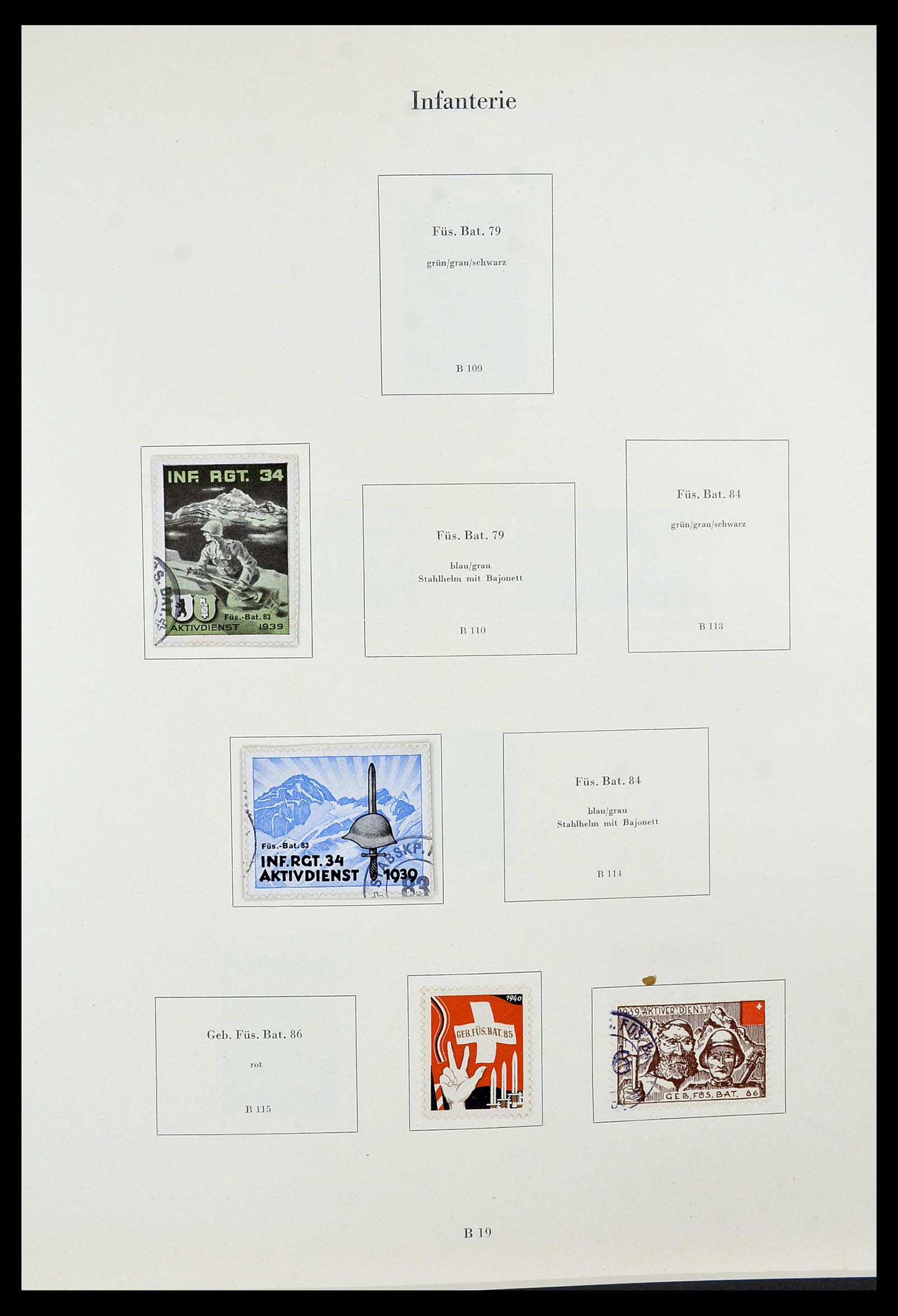 34234 033 - Postzegelverzameling 34234 Zwitserland soldatenzegels 1939-1945.