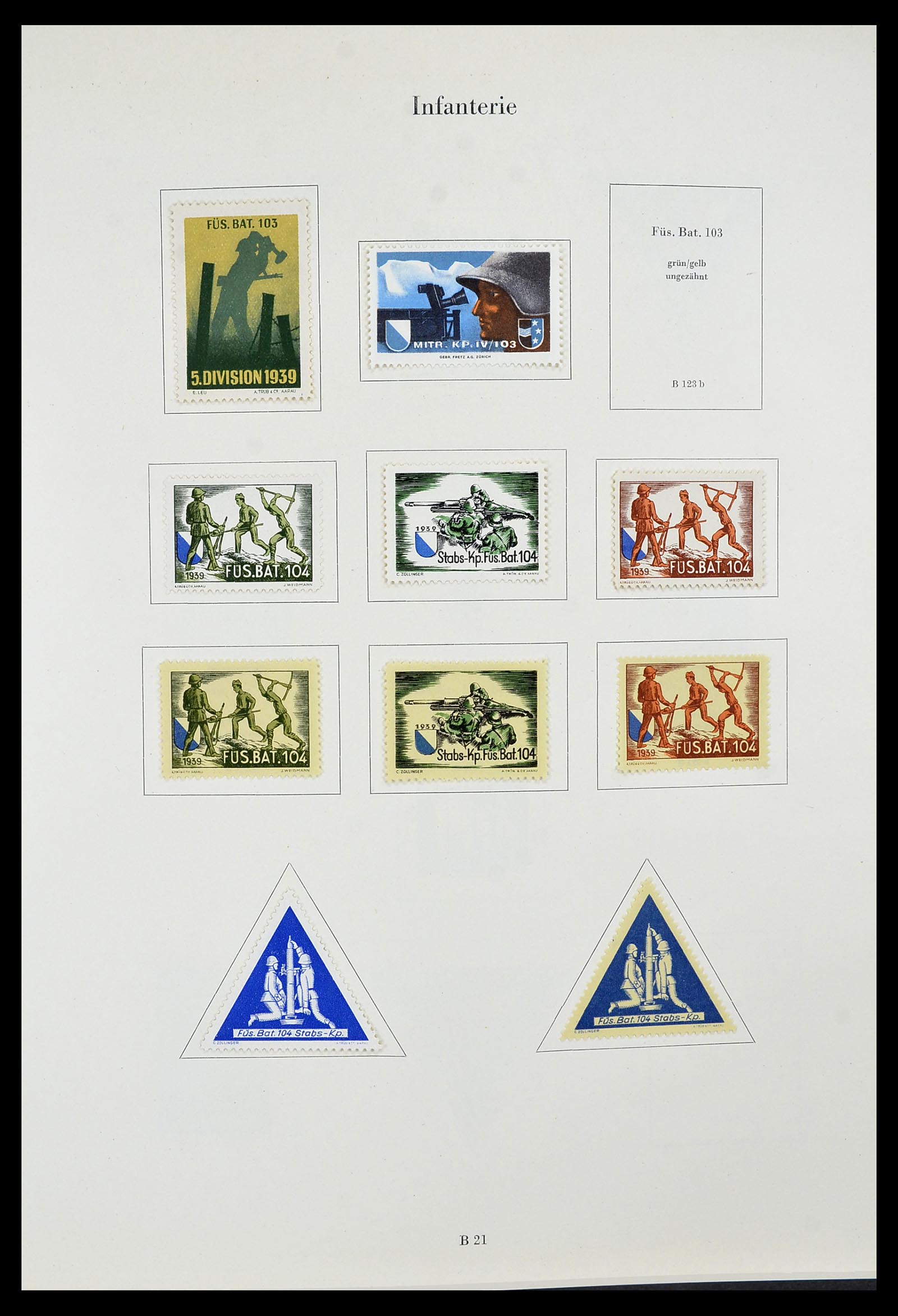 34234 035 - Postzegelverzameling 34234 Zwitserland soldatenzegels 1939-1945.