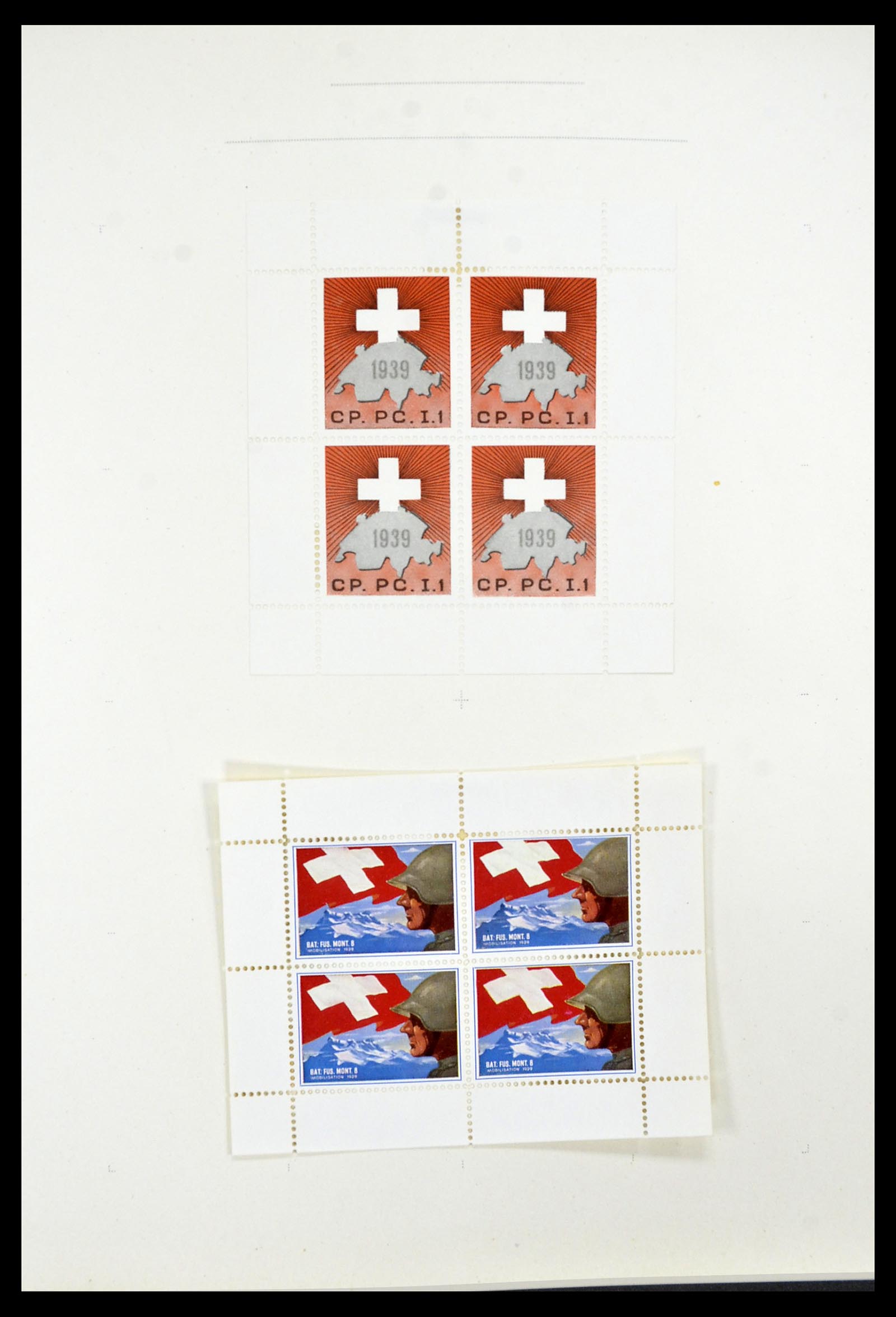 34234 038 - Postzegelverzameling 34234 Zwitserland soldatenzegels 1939-1945.