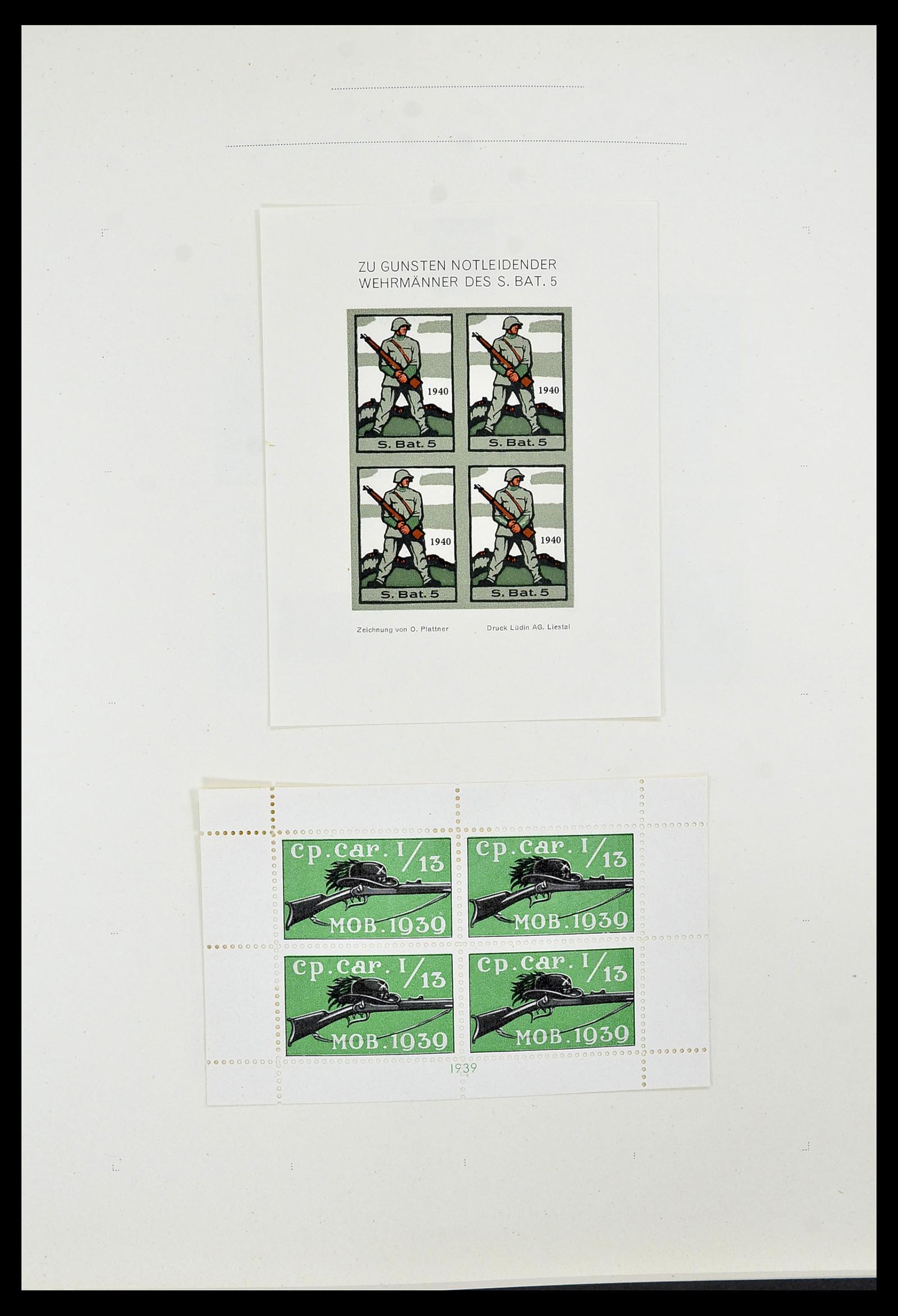 34234 039 - Postzegelverzameling 34234 Zwitserland soldatenzegels 1939-1945.