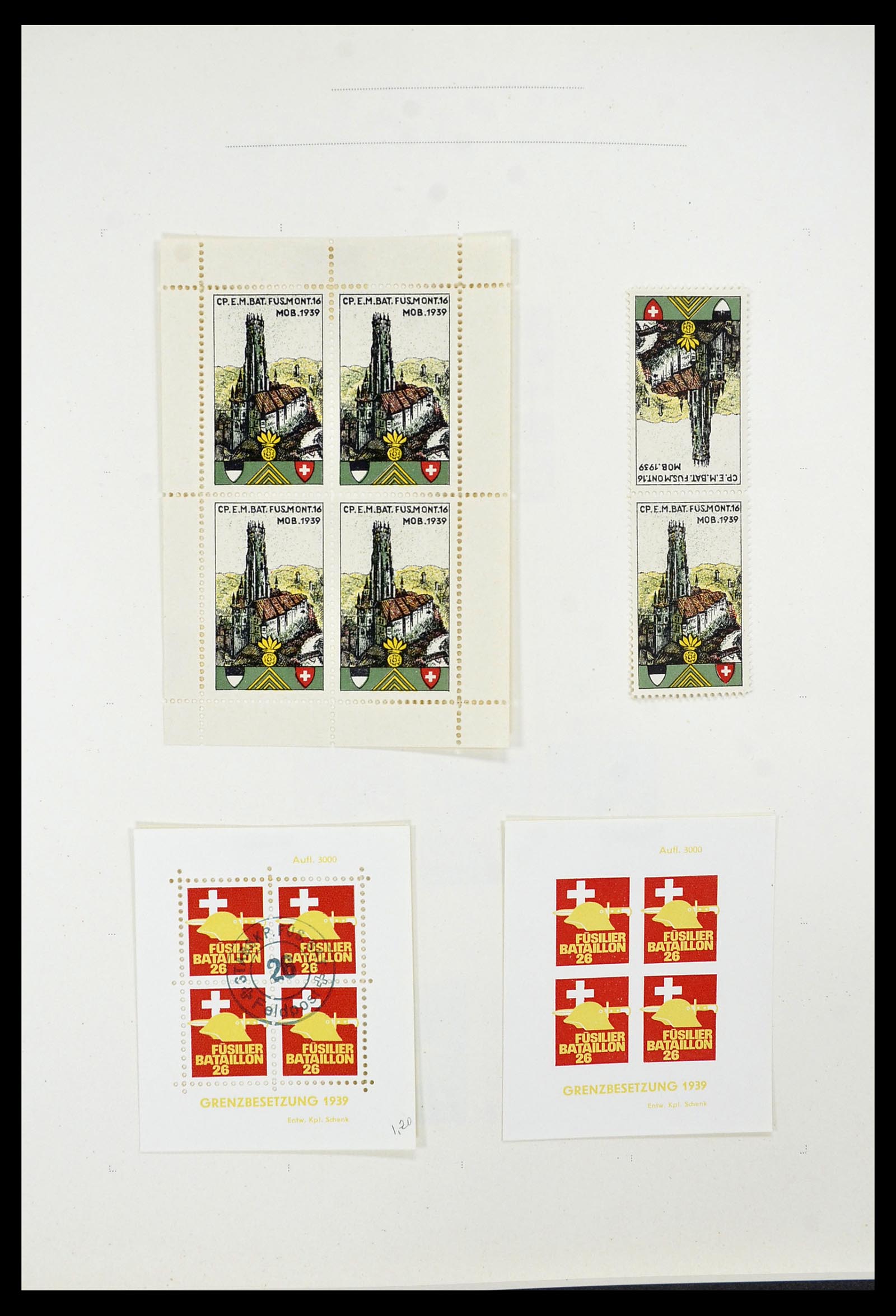 34234 040 - Postzegelverzameling 34234 Zwitserland soldatenzegels 1939-1945.