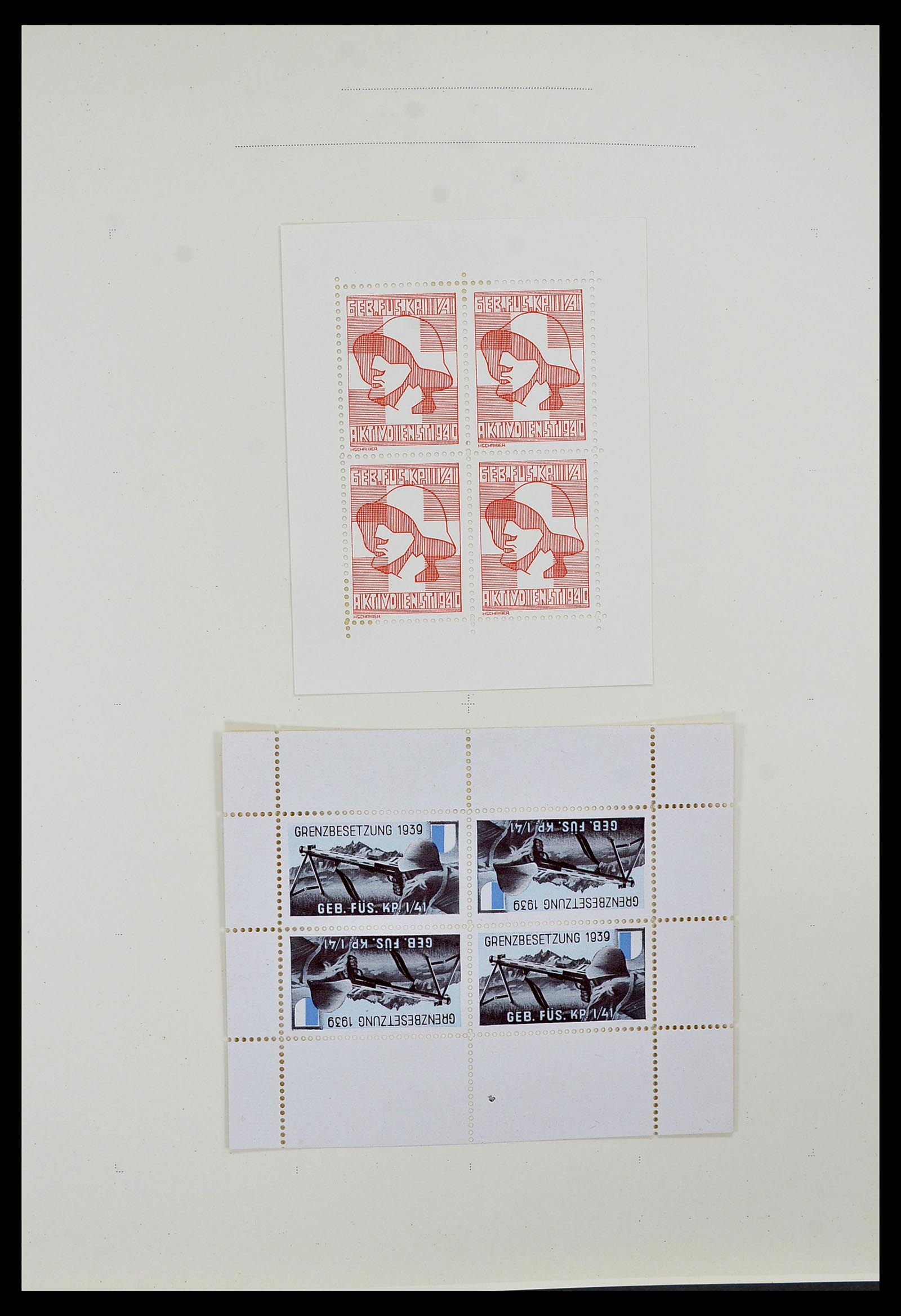 34234 043 - Postzegelverzameling 34234 Zwitserland soldatenzegels 1939-1945.