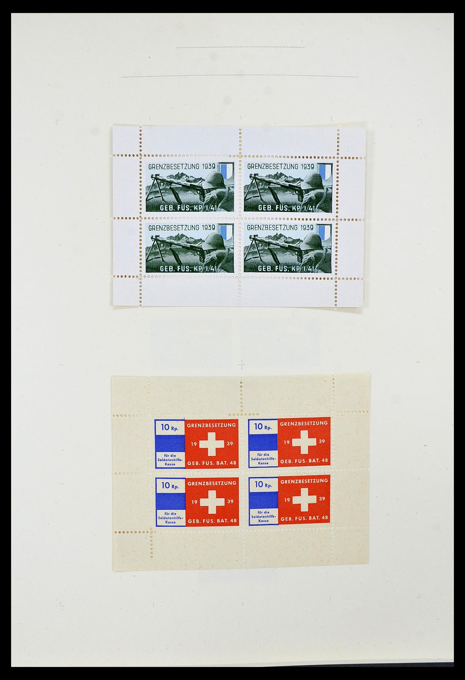 34234 044 - Postzegelverzameling 34234 Zwitserland soldatenzegels 1939-1945.
