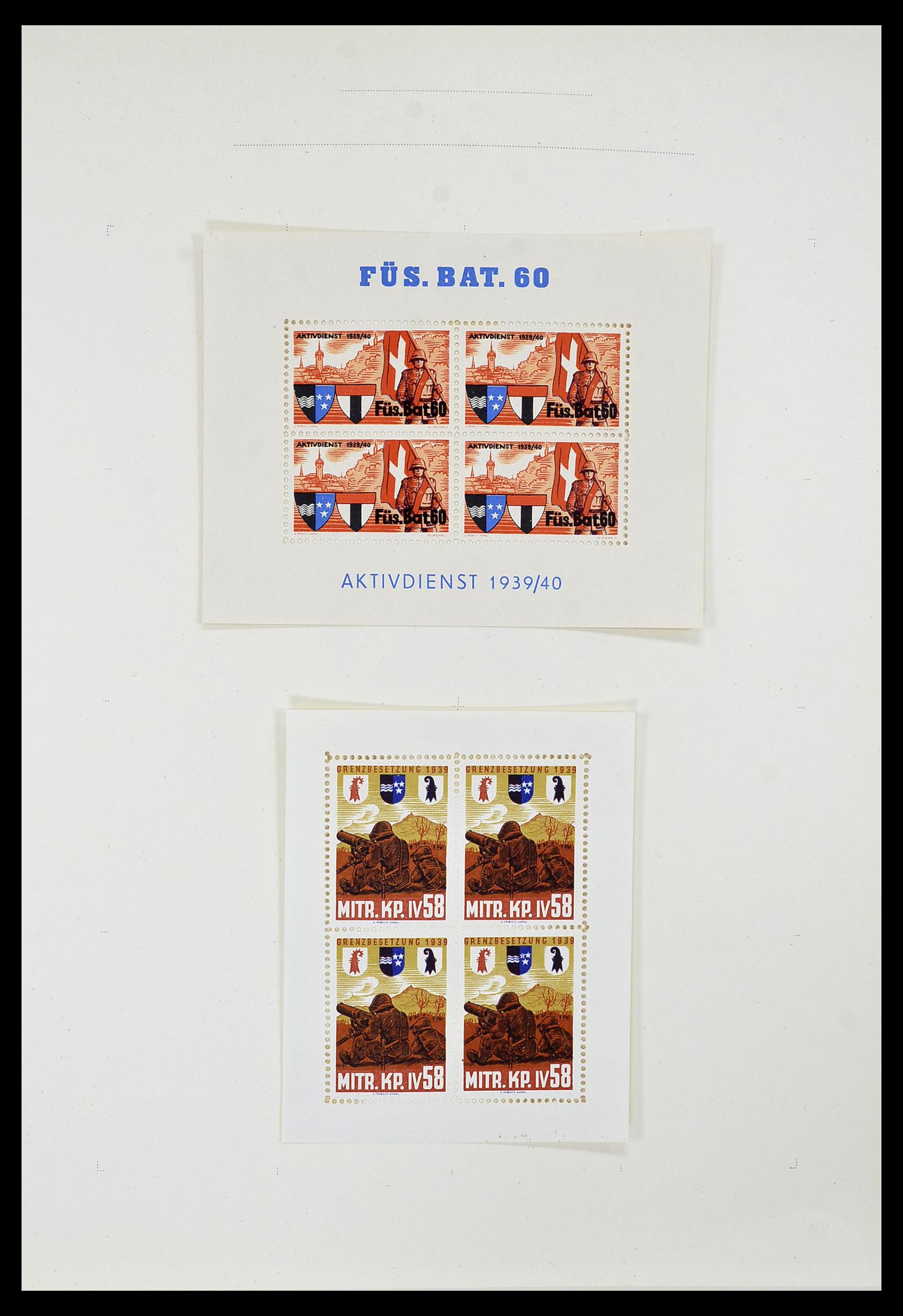 34234 047 - Postzegelverzameling 34234 Zwitserland soldatenzegels 1939-1945.