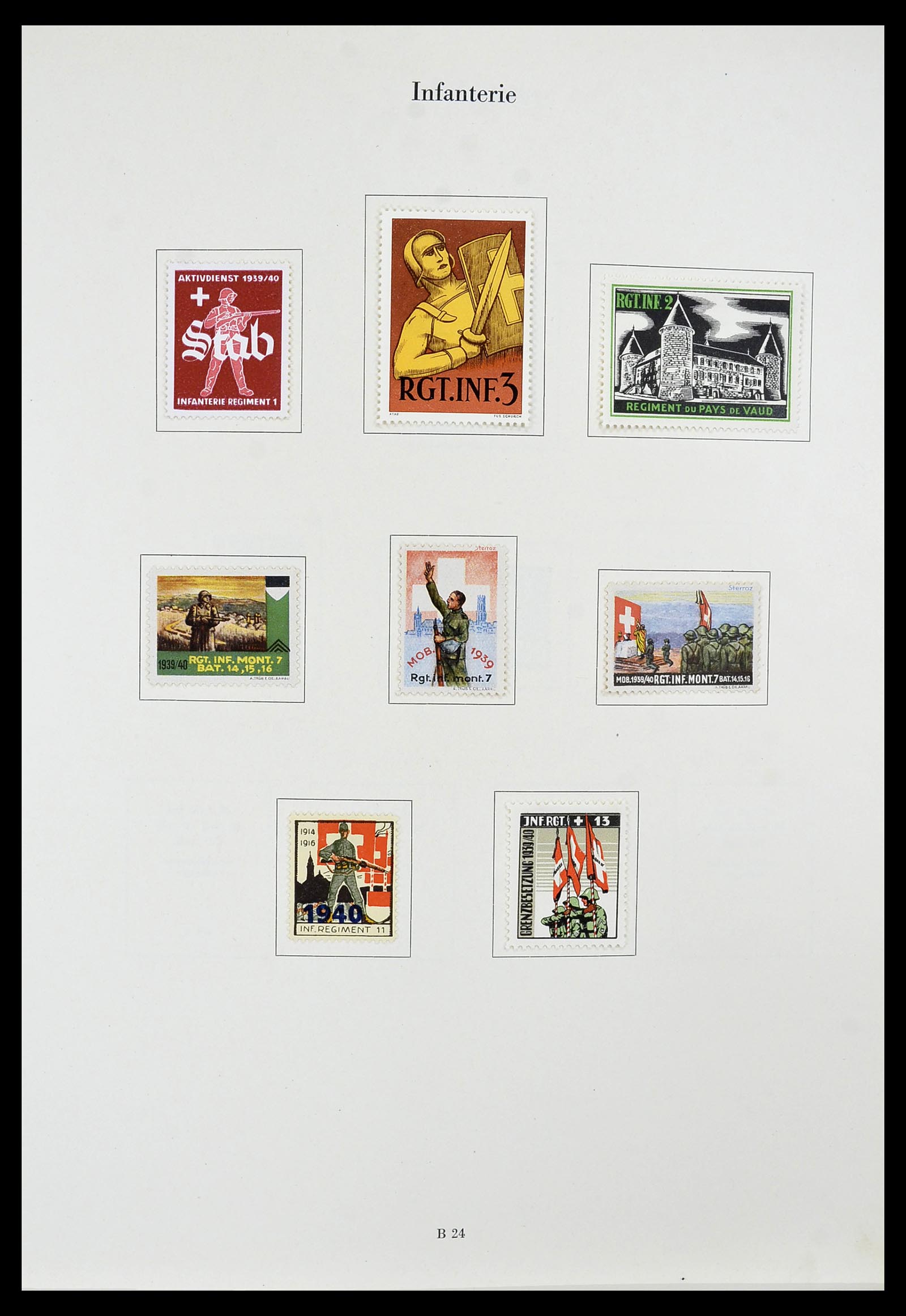 34234 051 - Postzegelverzameling 34234 Zwitserland soldatenzegels 1939-1945.