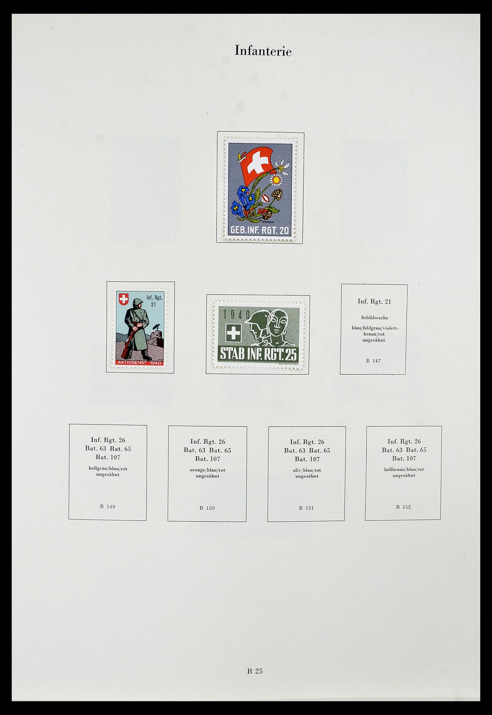 34234 052 - Postzegelverzameling 34234 Zwitserland soldatenzegels 1939-1945.