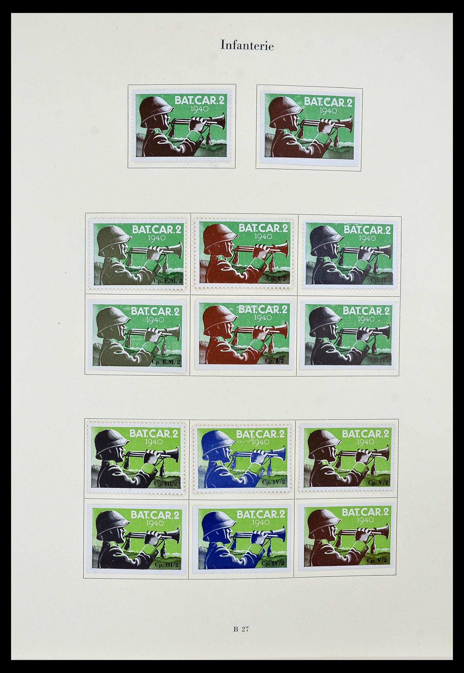 34234 054 - Postzegelverzameling 34234 Zwitserland soldatenzegels 1939-1945.