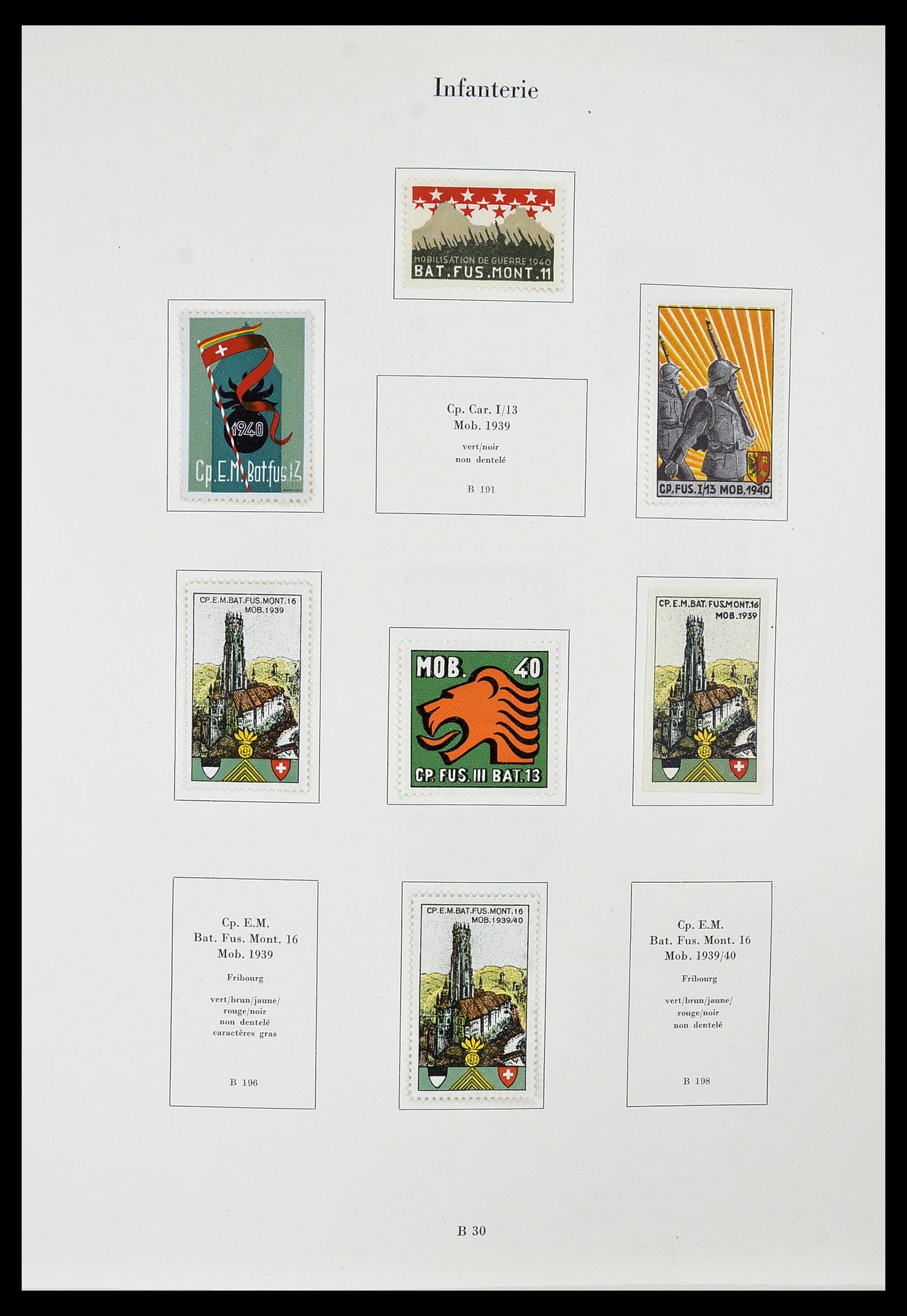 34234 057 - Stamp collection 34234 Switzerland soldier stamps 1939-1945.