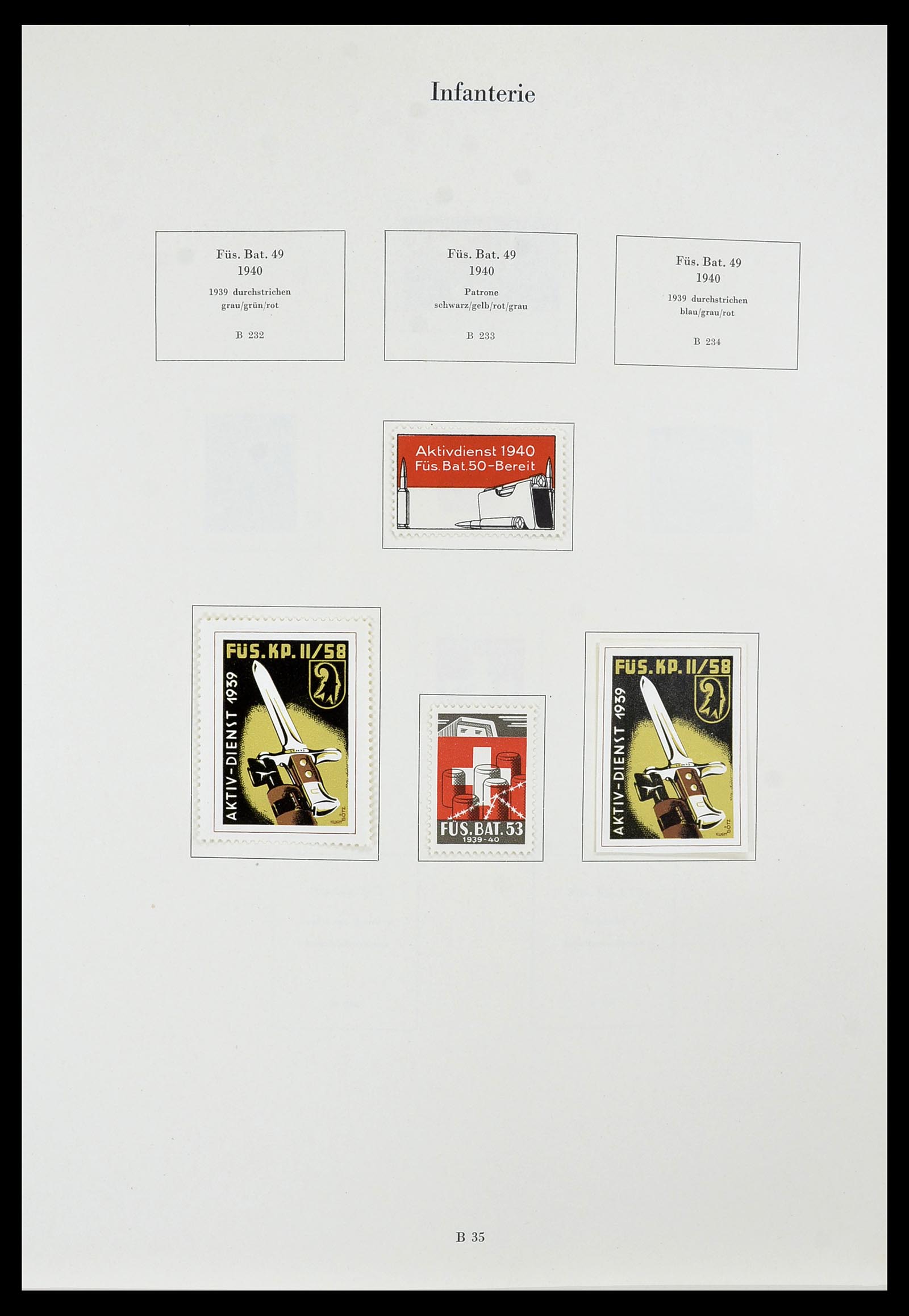 34234 060 - Stamp collection 34234 Switzerland soldier stamps 1939-1945.