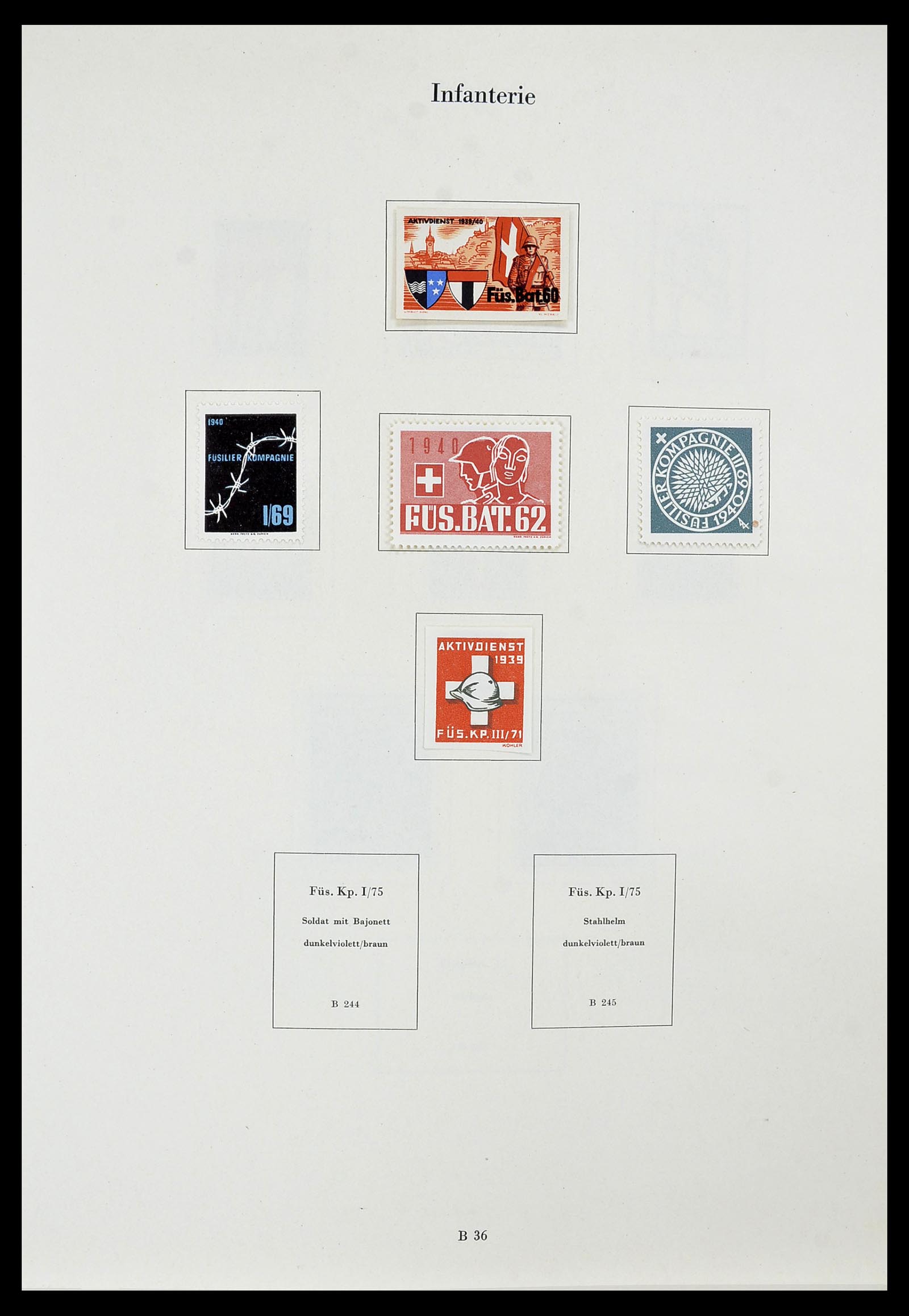 34234 061 - Stamp collection 34234 Switzerland soldier stamps 1939-1945.