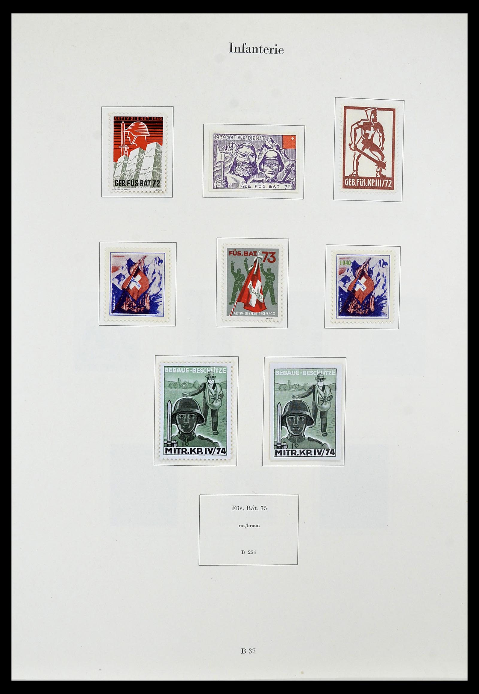 34234 062 - Postzegelverzameling 34234 Zwitserland soldatenzegels 1939-1945.