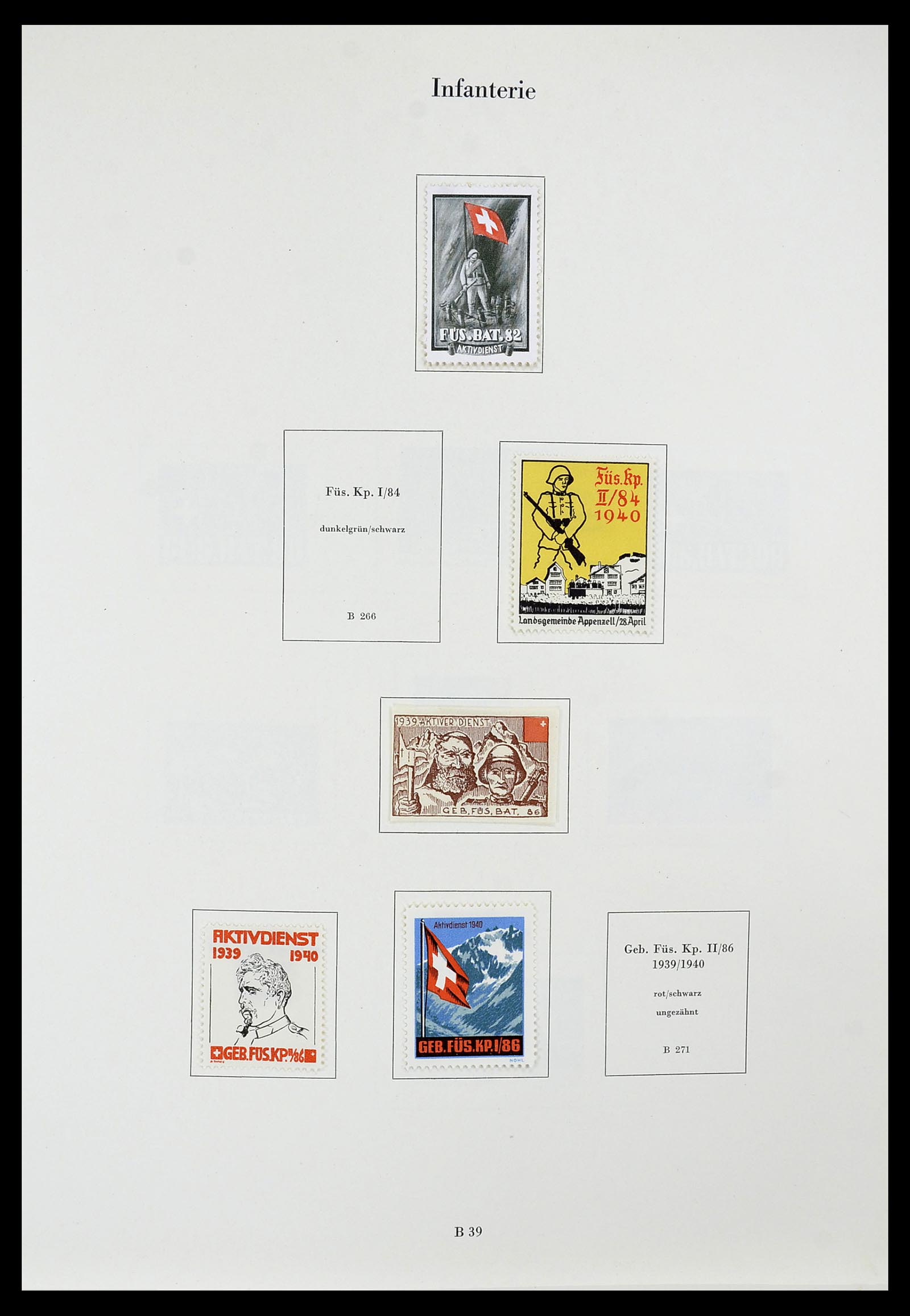 34234 064 - Postzegelverzameling 34234 Zwitserland soldatenzegels 1939-1945.