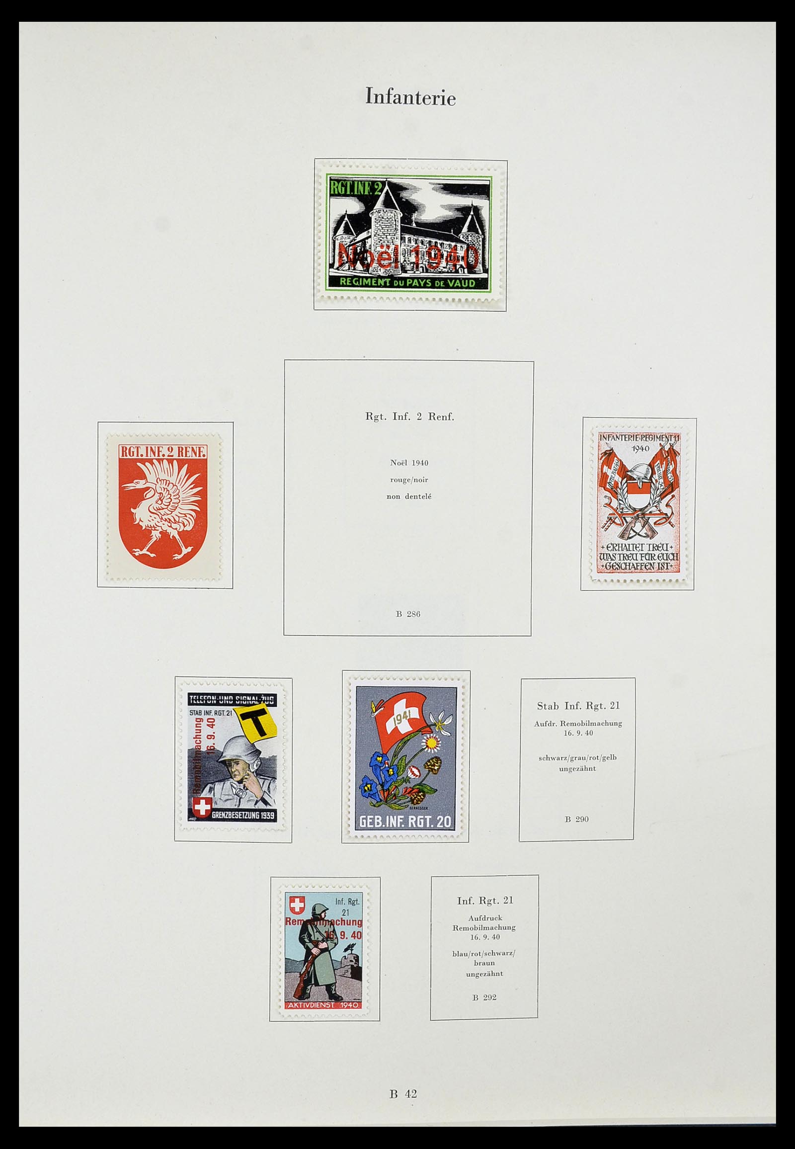 34234 067 - Postzegelverzameling 34234 Zwitserland soldatenzegels 1939-1945.