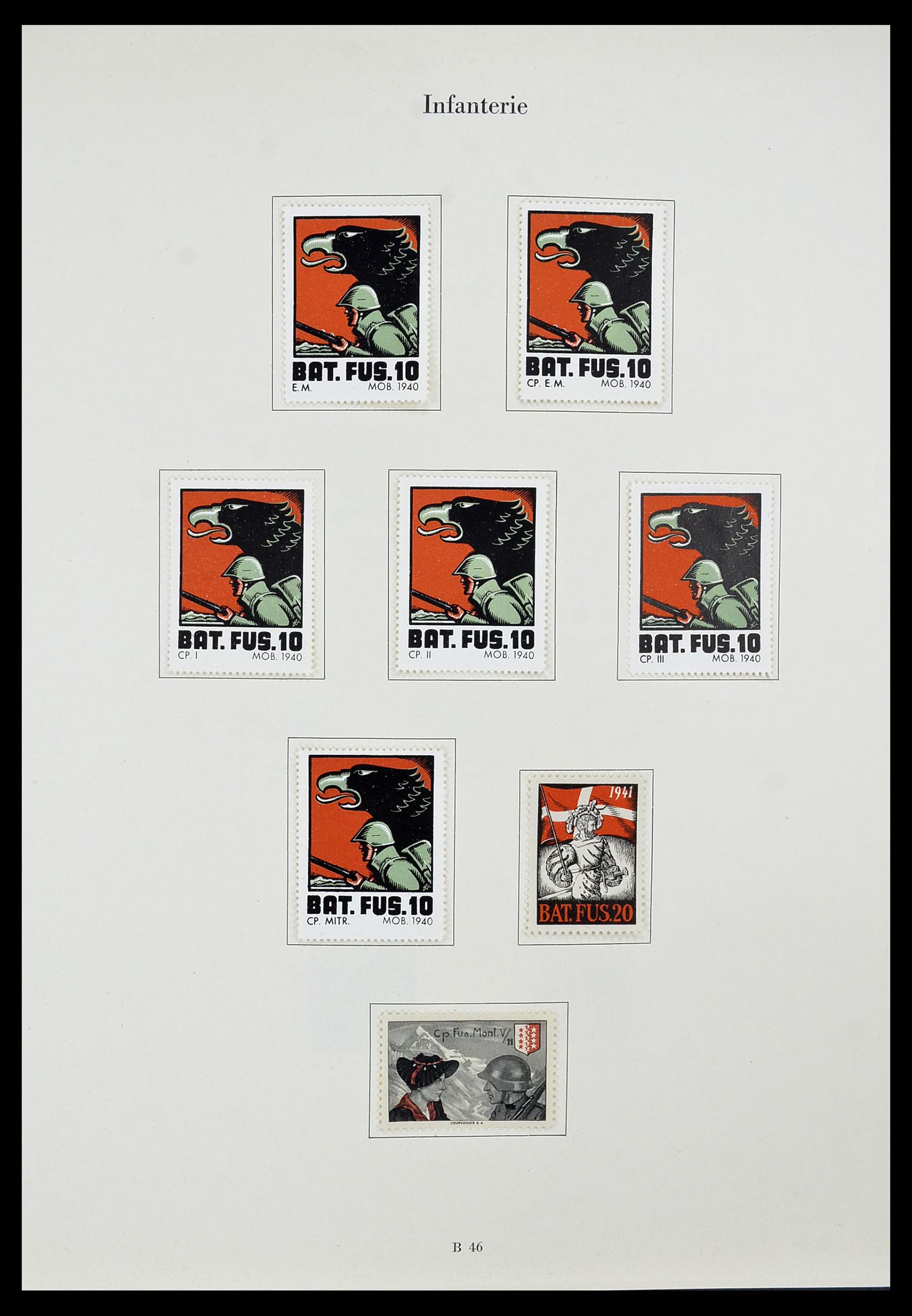 34234 070 - Postzegelverzameling 34234 Zwitserland soldatenzegels 1939-1945.