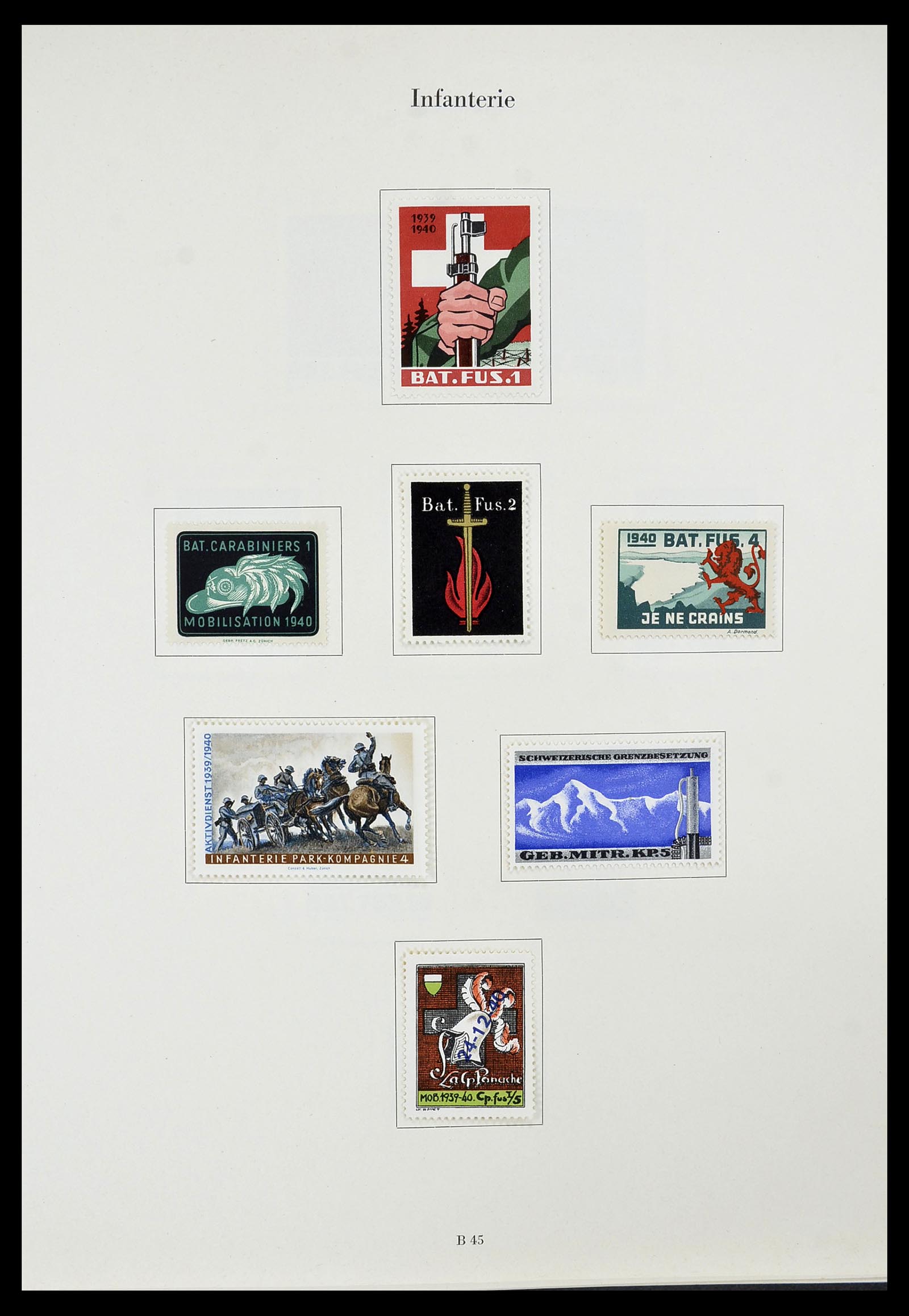 34234 071 - Postzegelverzameling 34234 Zwitserland soldatenzegels 1939-1945.